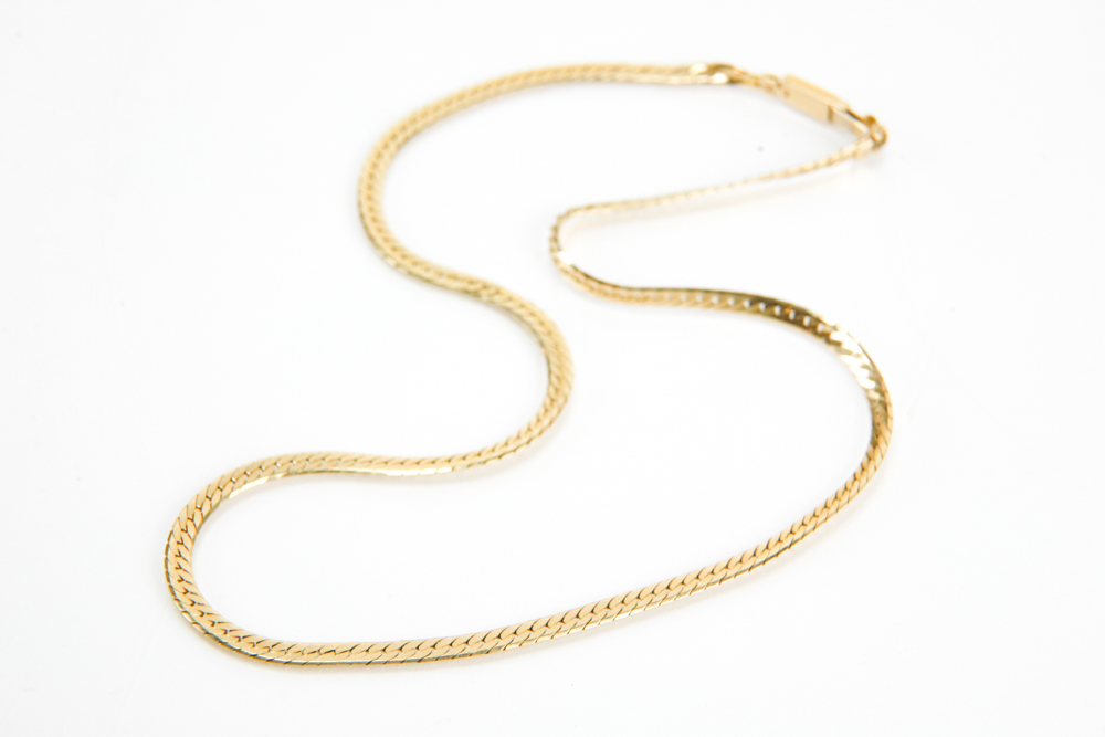 14K Yellow Gold Herringbone Chain