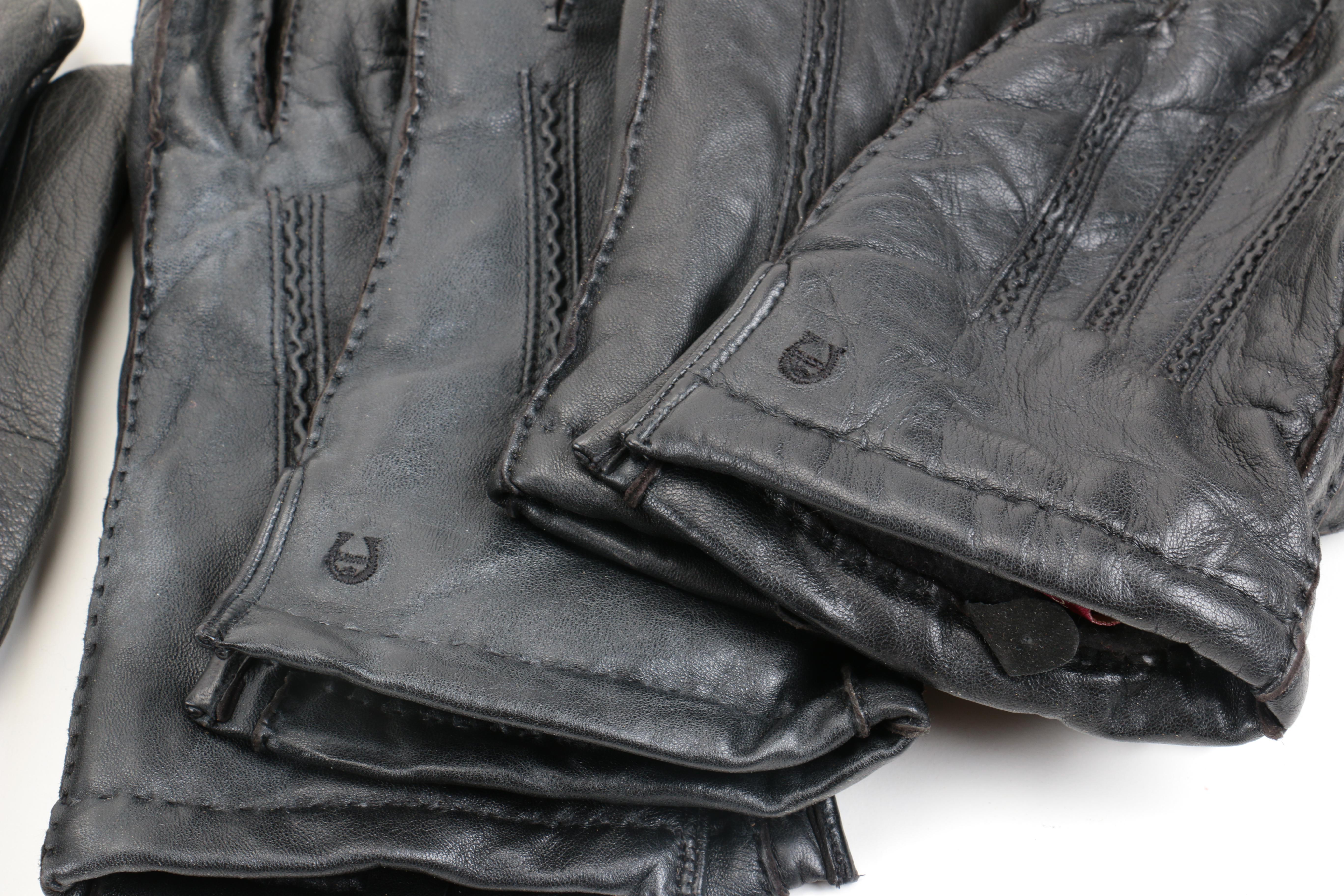 Assortment of Men's Leather Gloves in Black, Grey and Brown