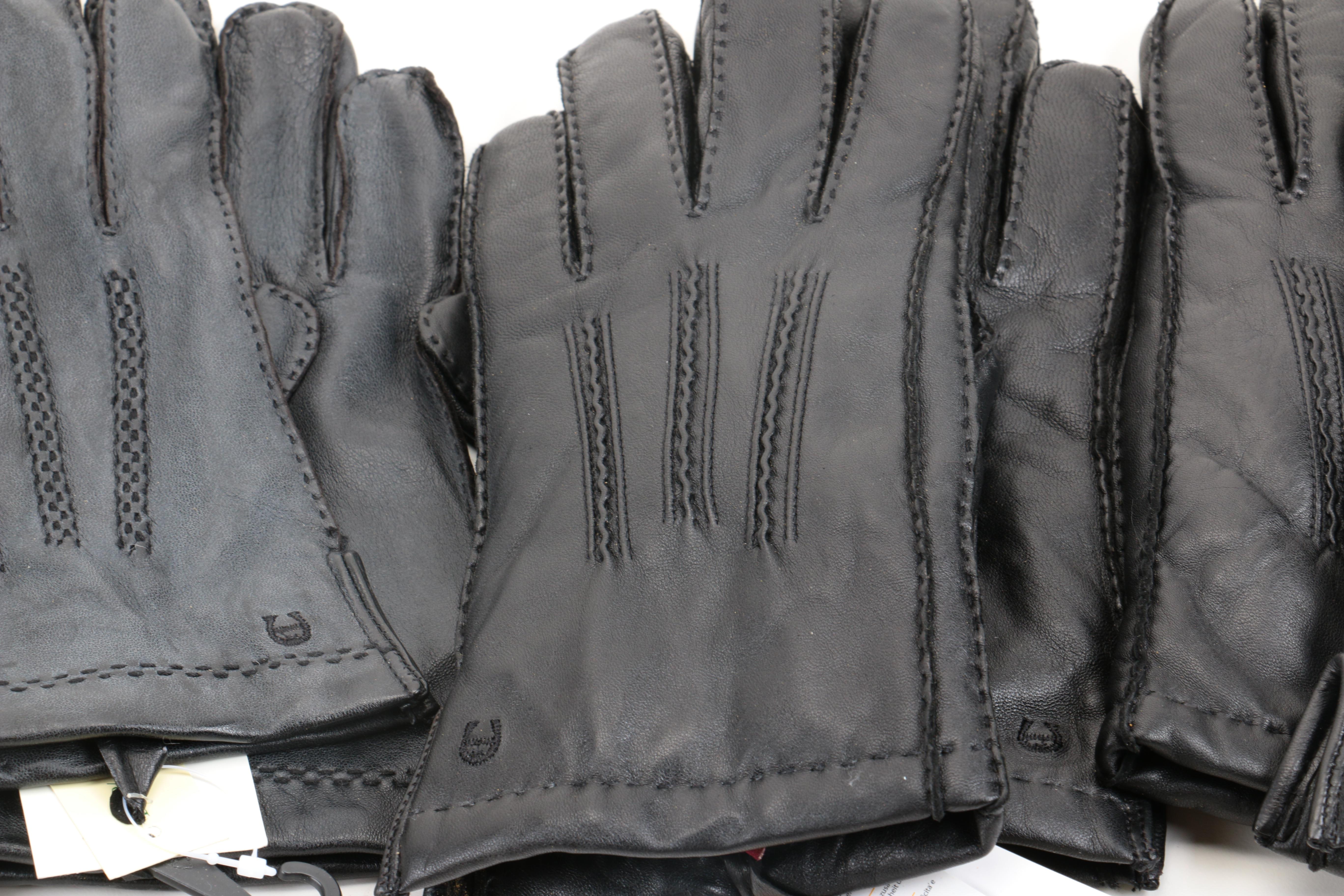 Assortment of Men's Leather Gloves in Black, Grey and Brown