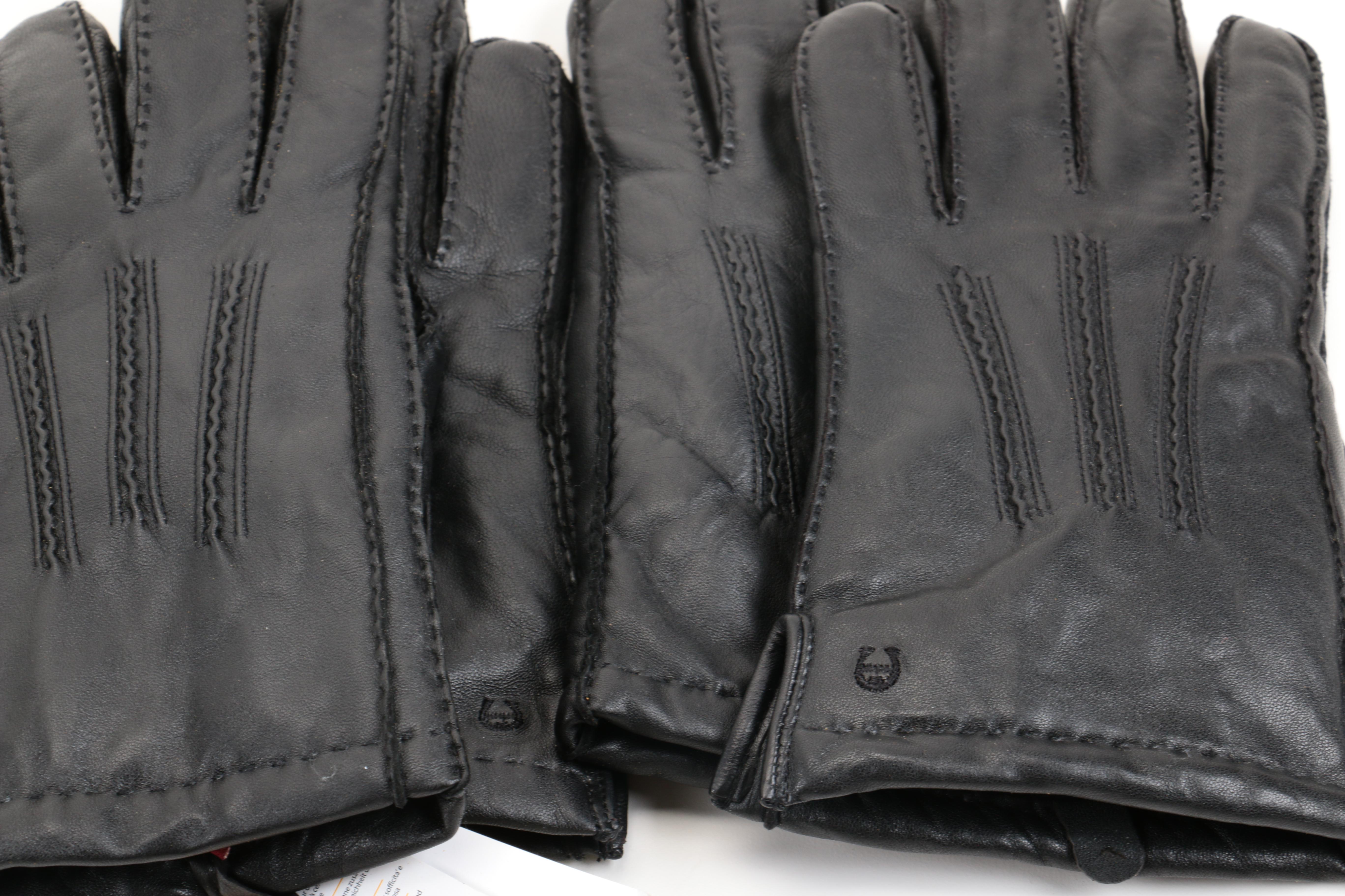 Assortment of Men's Leather Gloves in Black, Grey and Brown