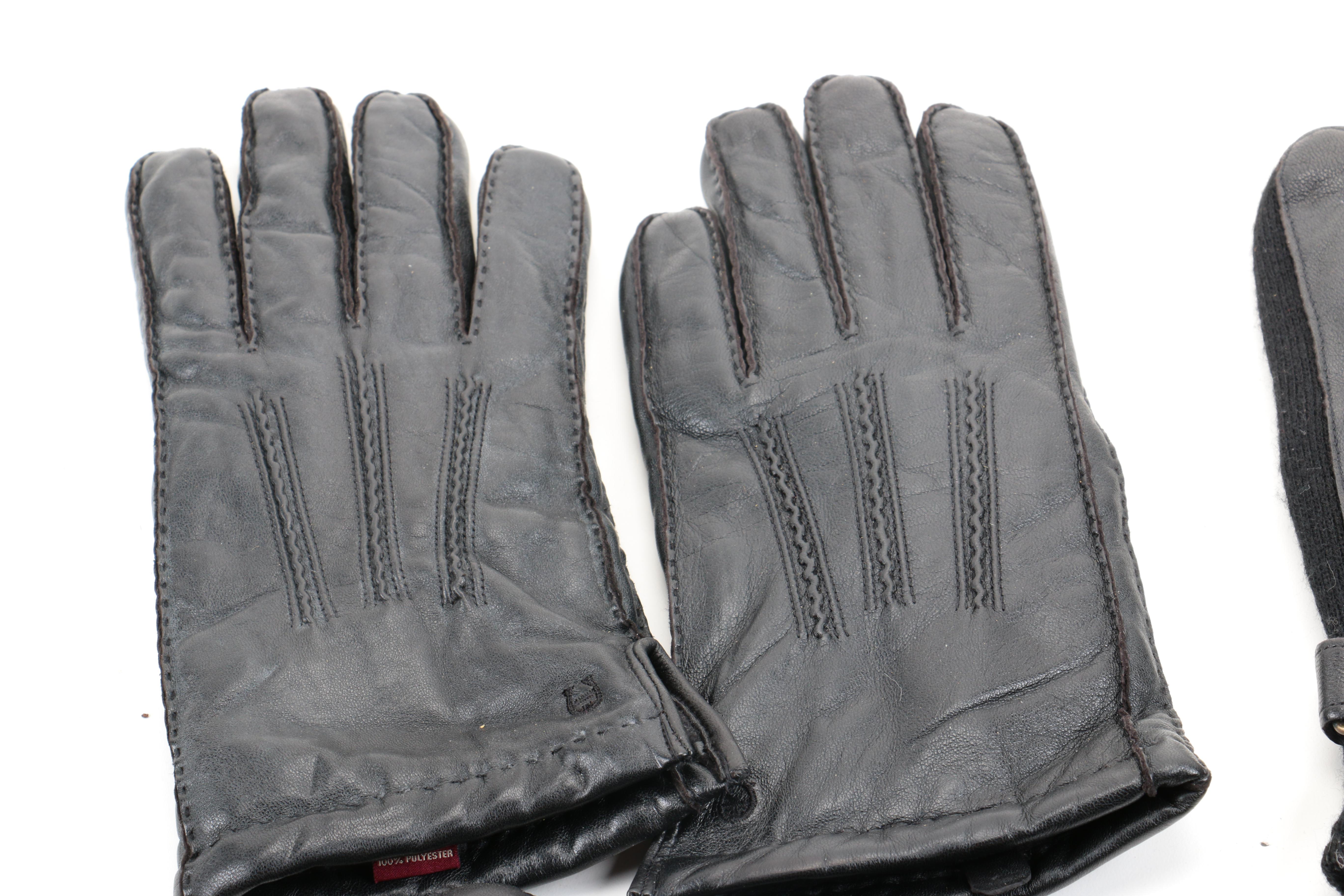 Assortment of Men's Leather Gloves in Black, Grey and Brown