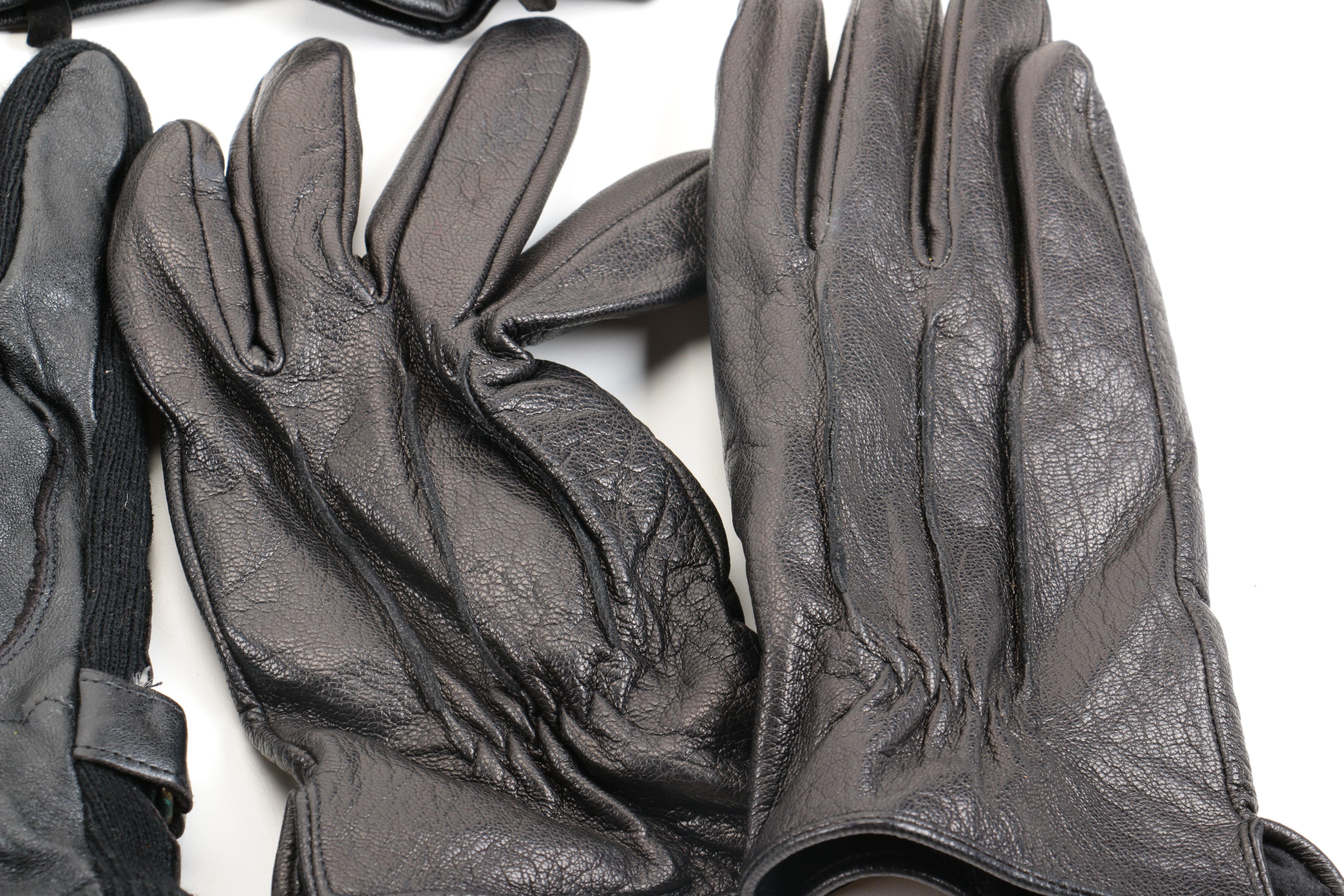 Assortment of Men's Leather Gloves in Black, Grey and Brown