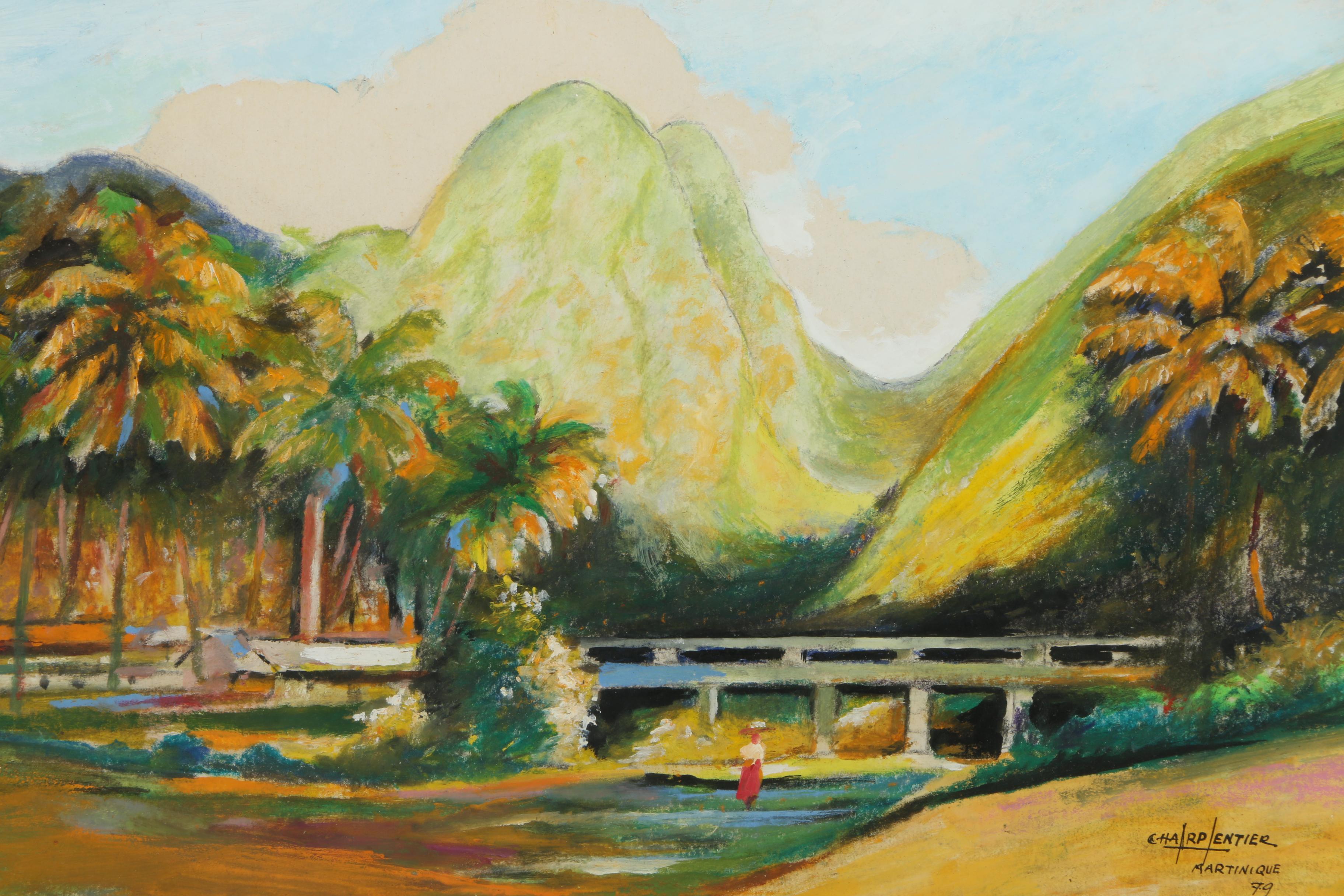 H. Charpentier Original Mixed Media Painting "Martinique"