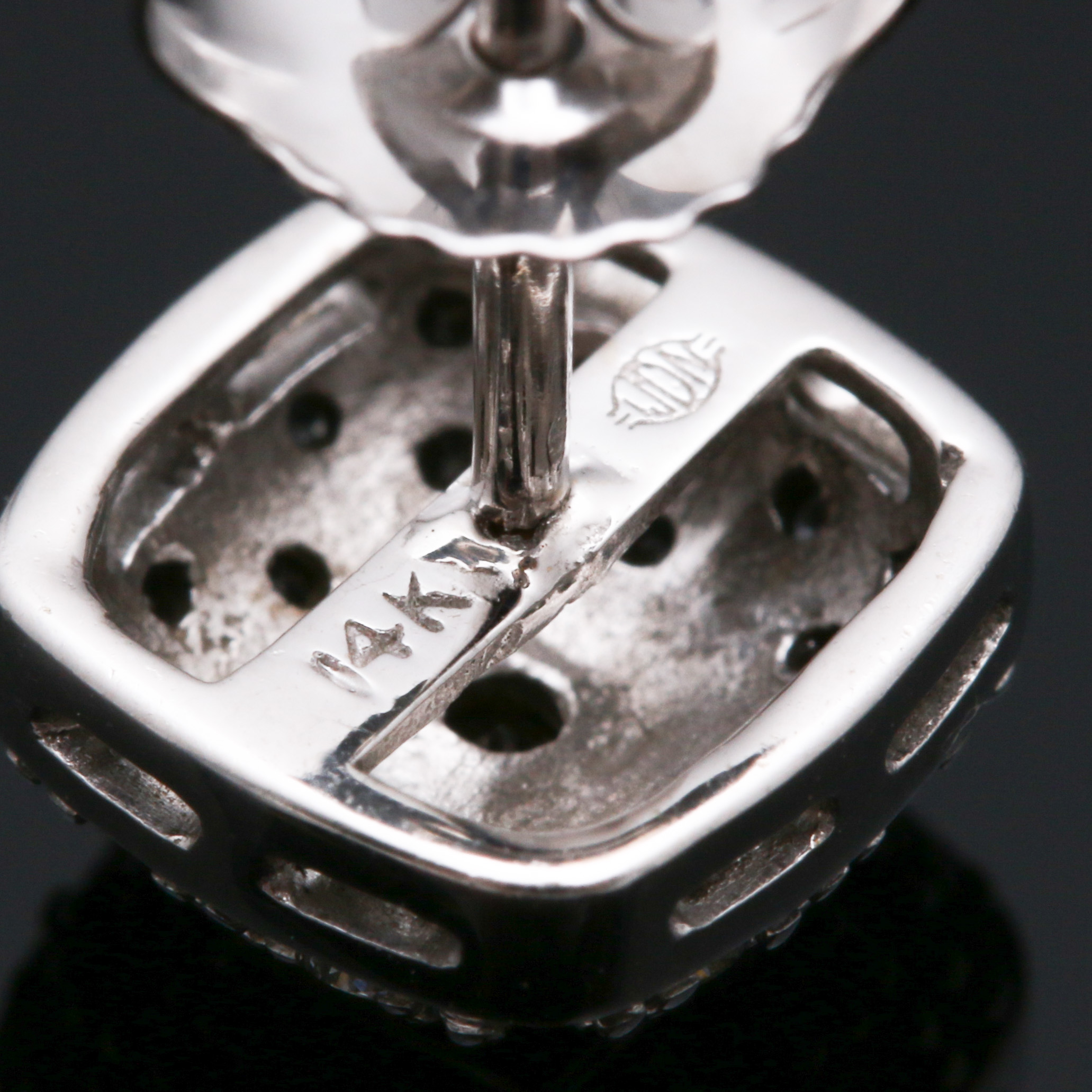 14K White Gold Diamond Earrings