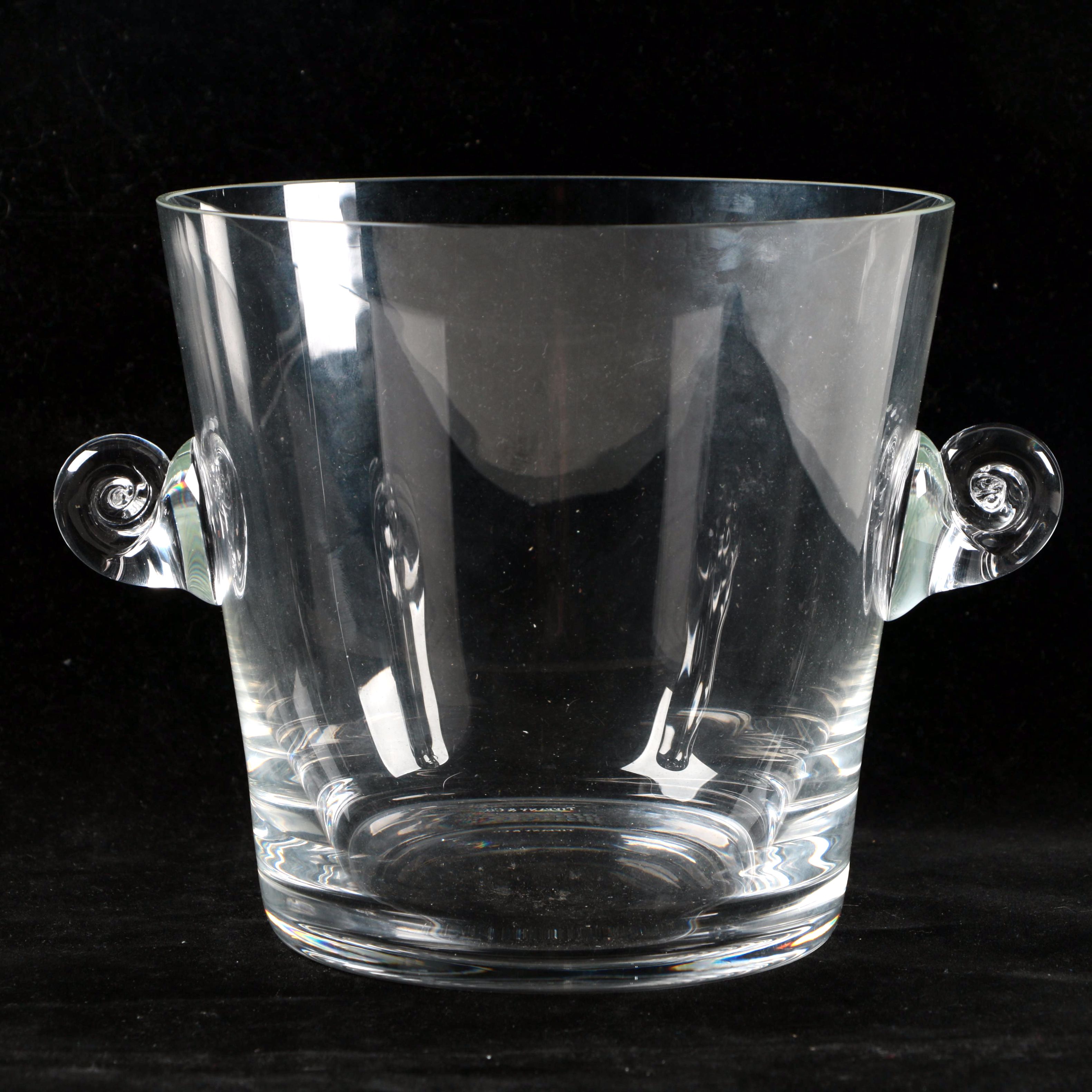 Tiffany & Co. Crystal Scrolled Handle Ice Bucket