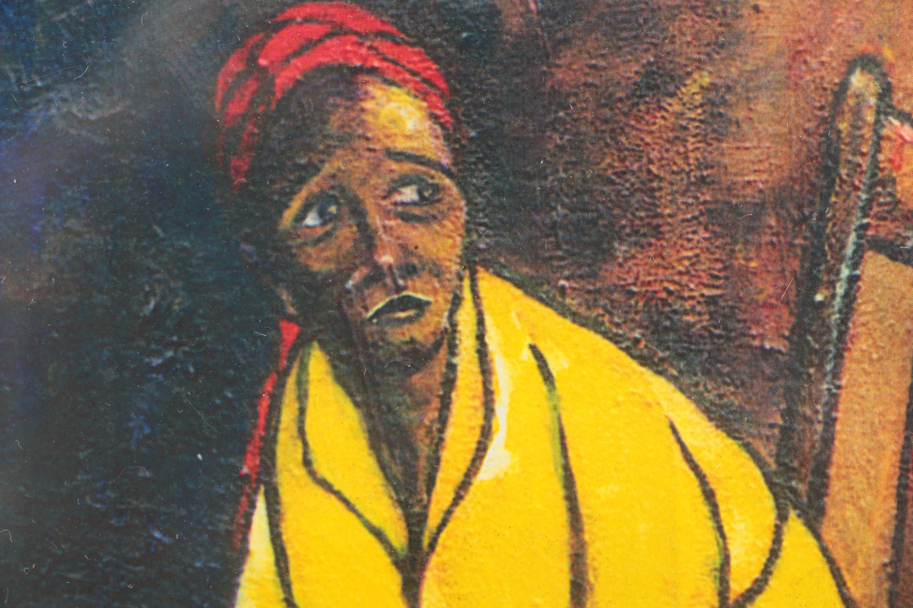 Sam D Burston Offset Lithograph "Mother and the Word"