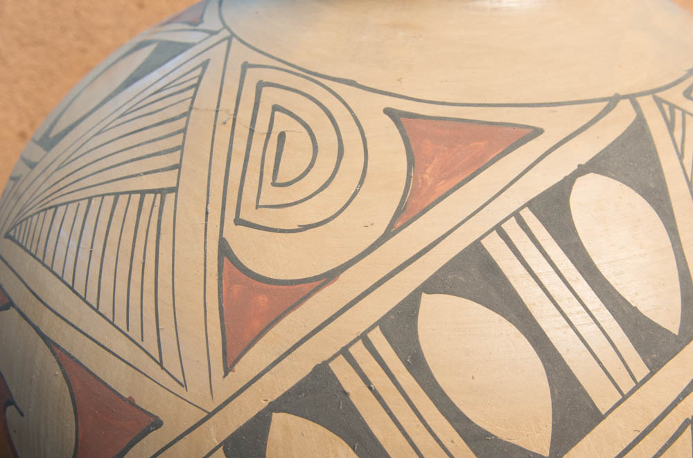 Hand Painted Coil Built Native American Vessel