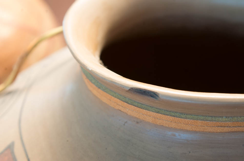 Hand Painted Coil Built Native American Vessel