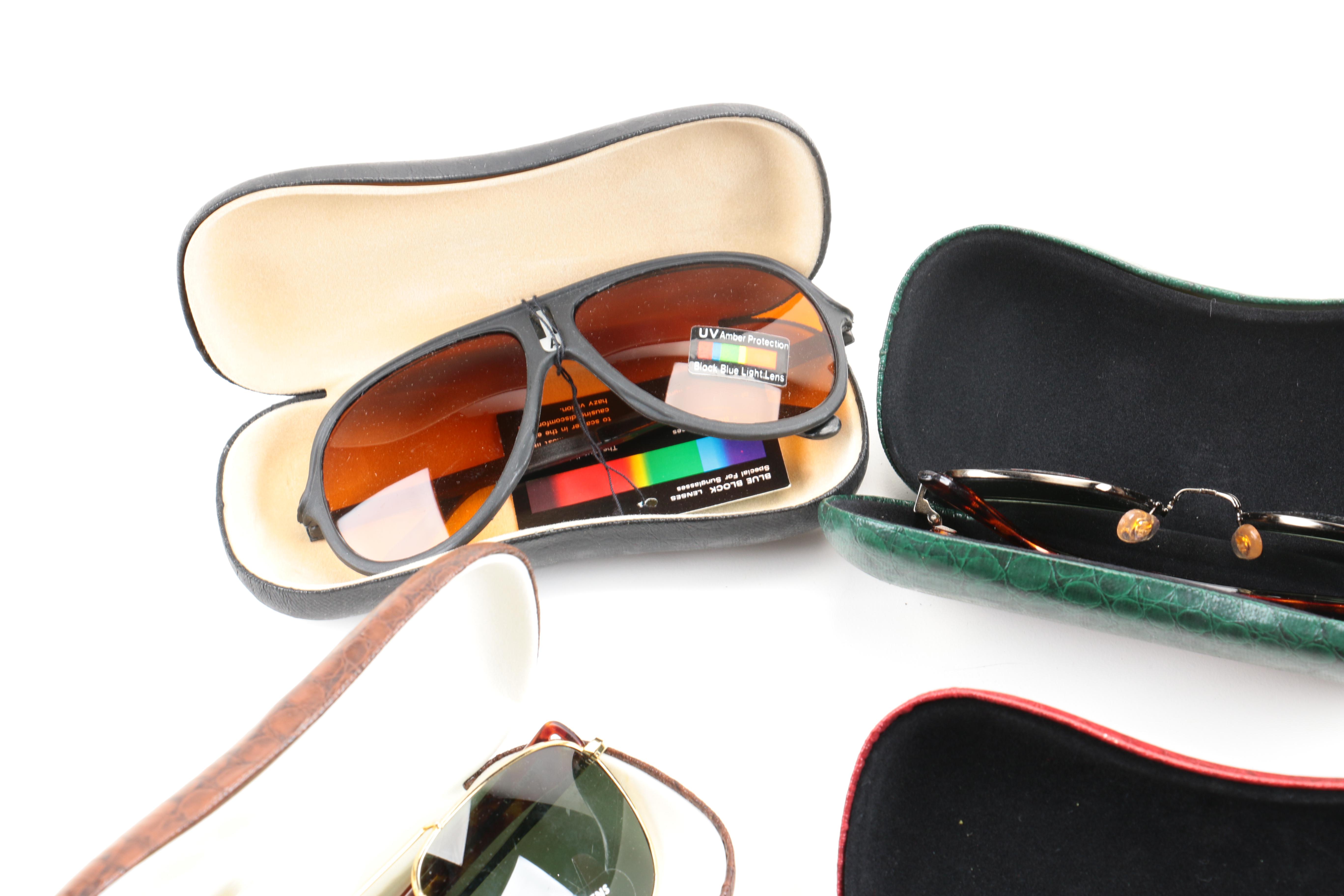 Large Assortment of Sunglasses and Cases
