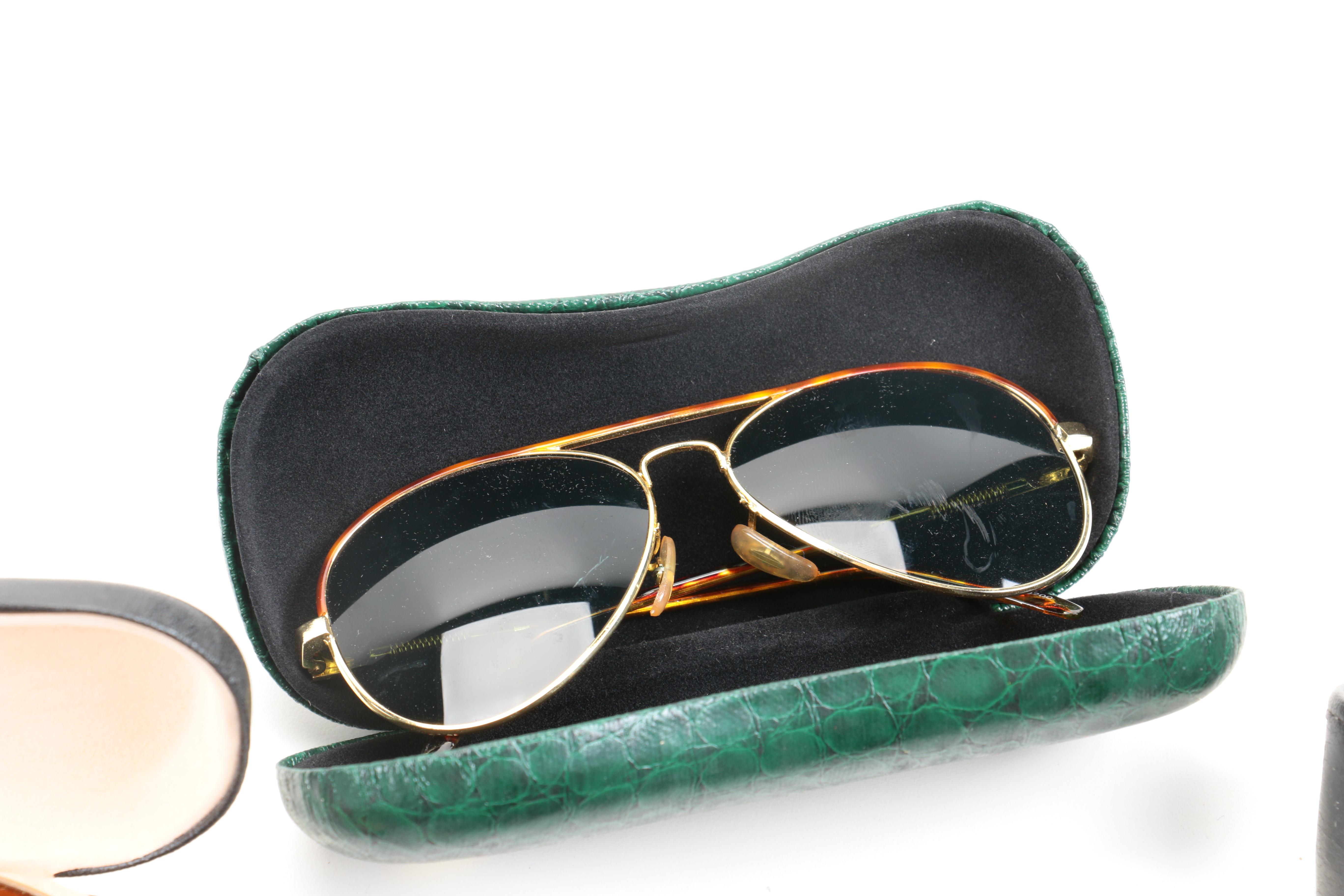 Large Assortment of Sunglasses and Cases