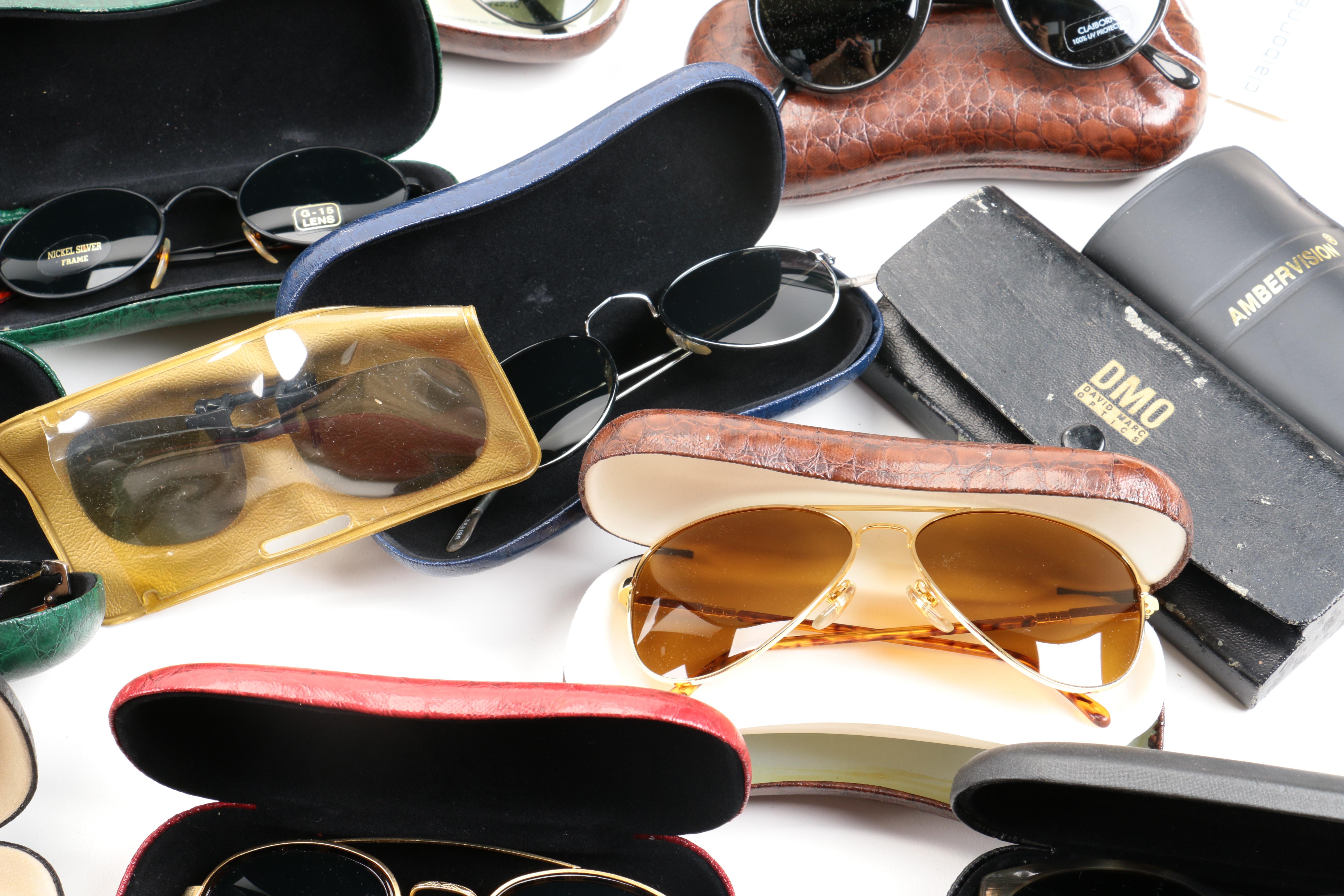 Large Assortment of Sunglasses and Cases