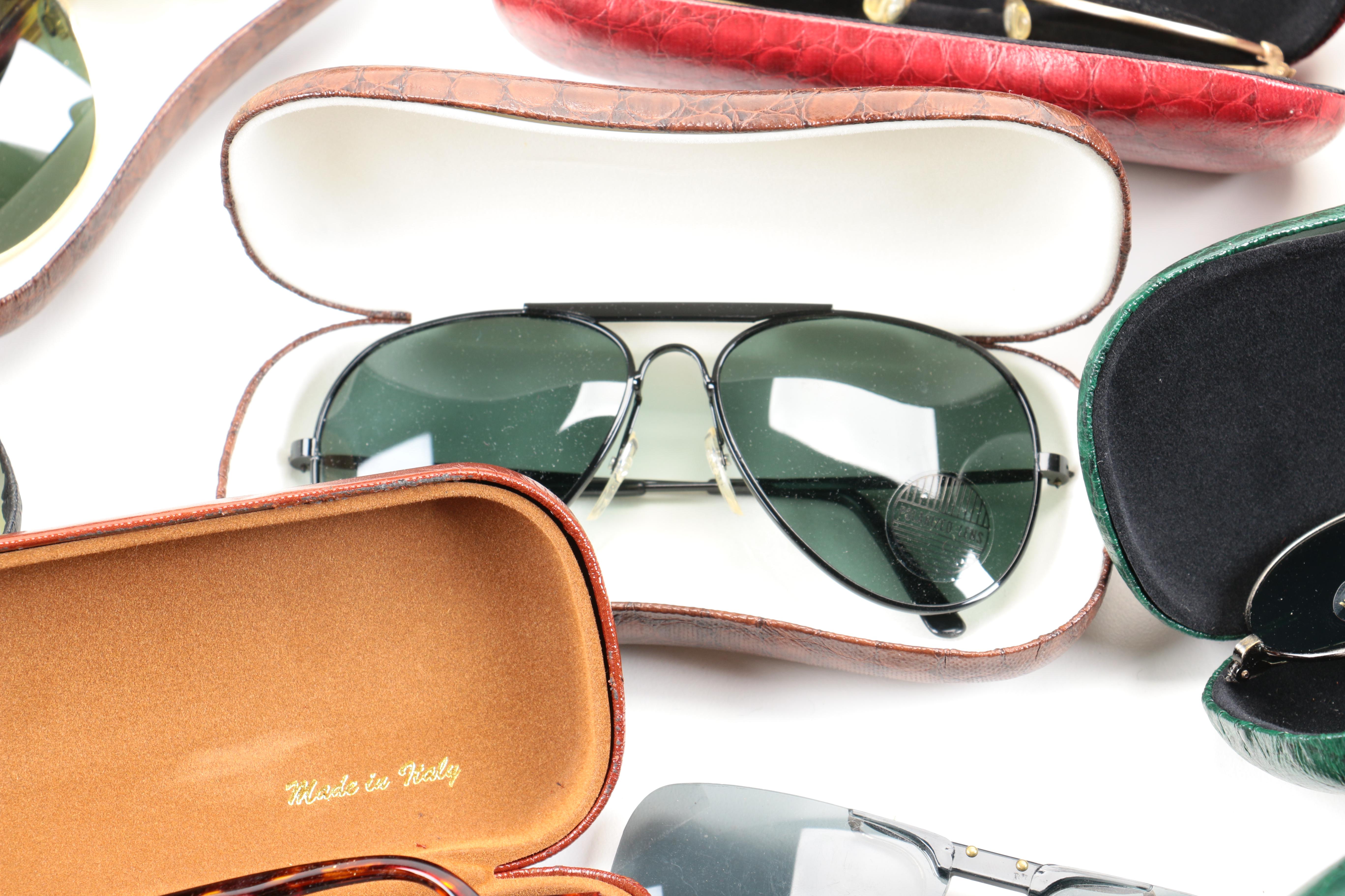 Large Assortment of Sunglasses and Cases