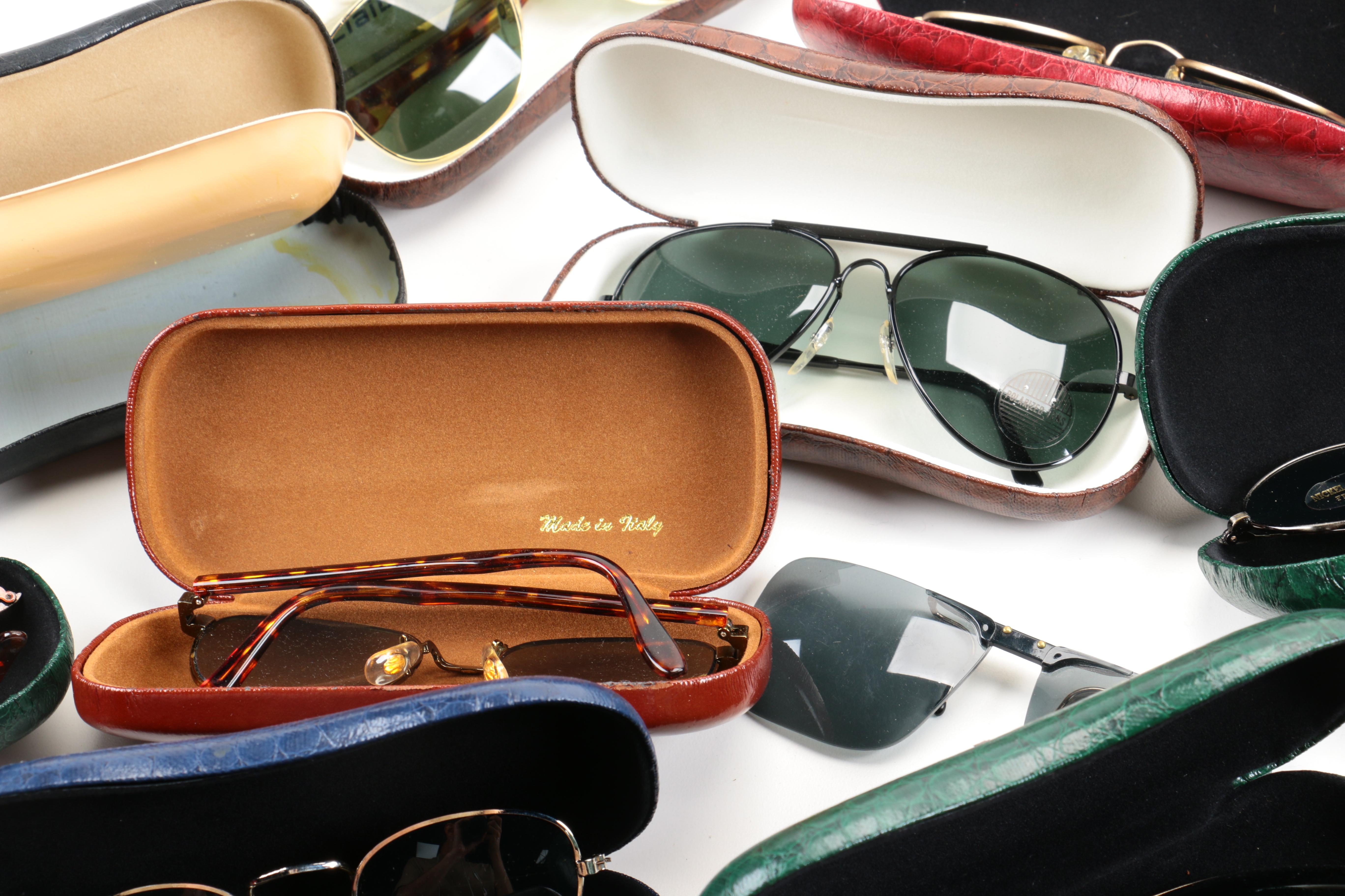 Large Assortment of Sunglasses and Cases