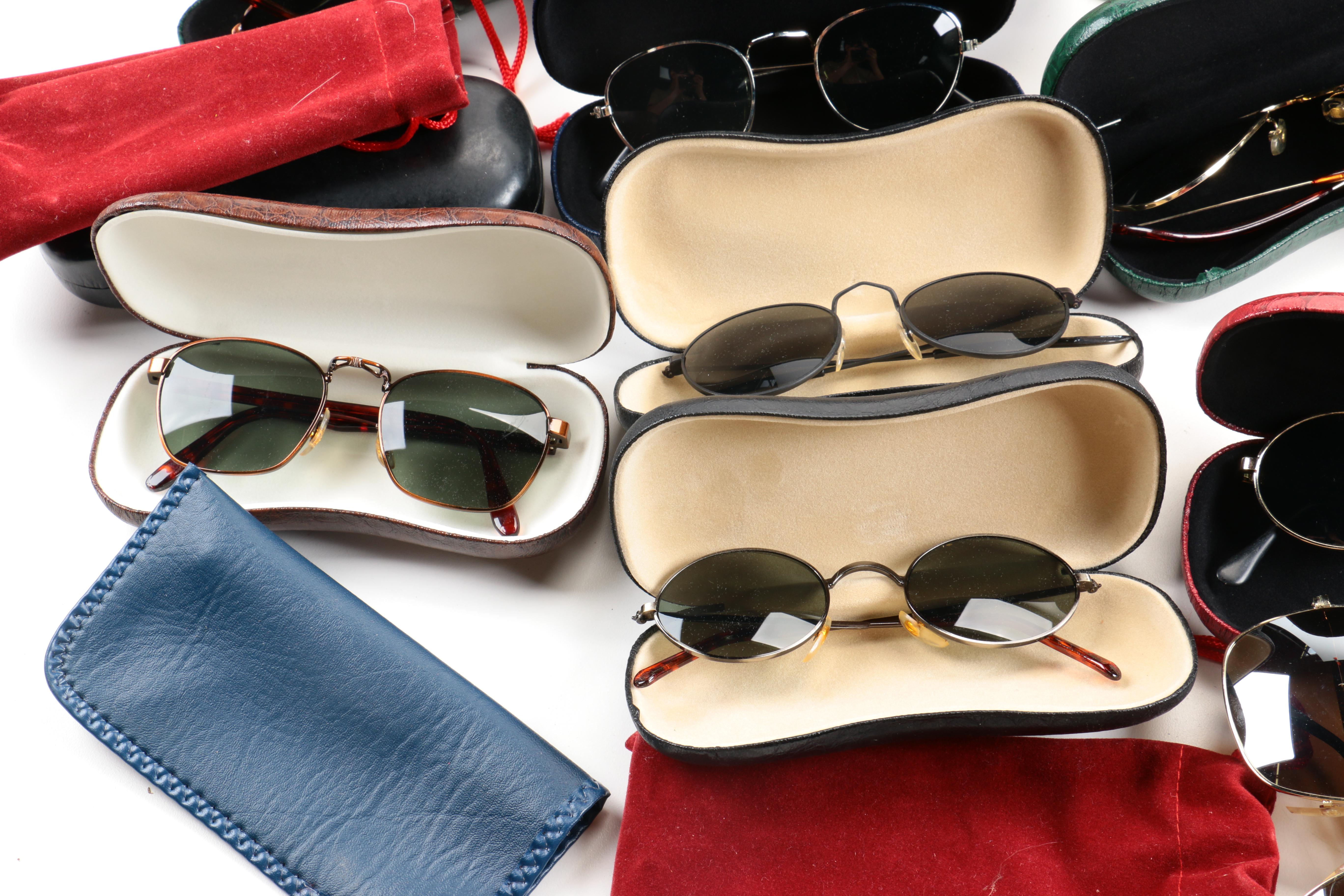 Large Assortment of Sunglasses and Cases