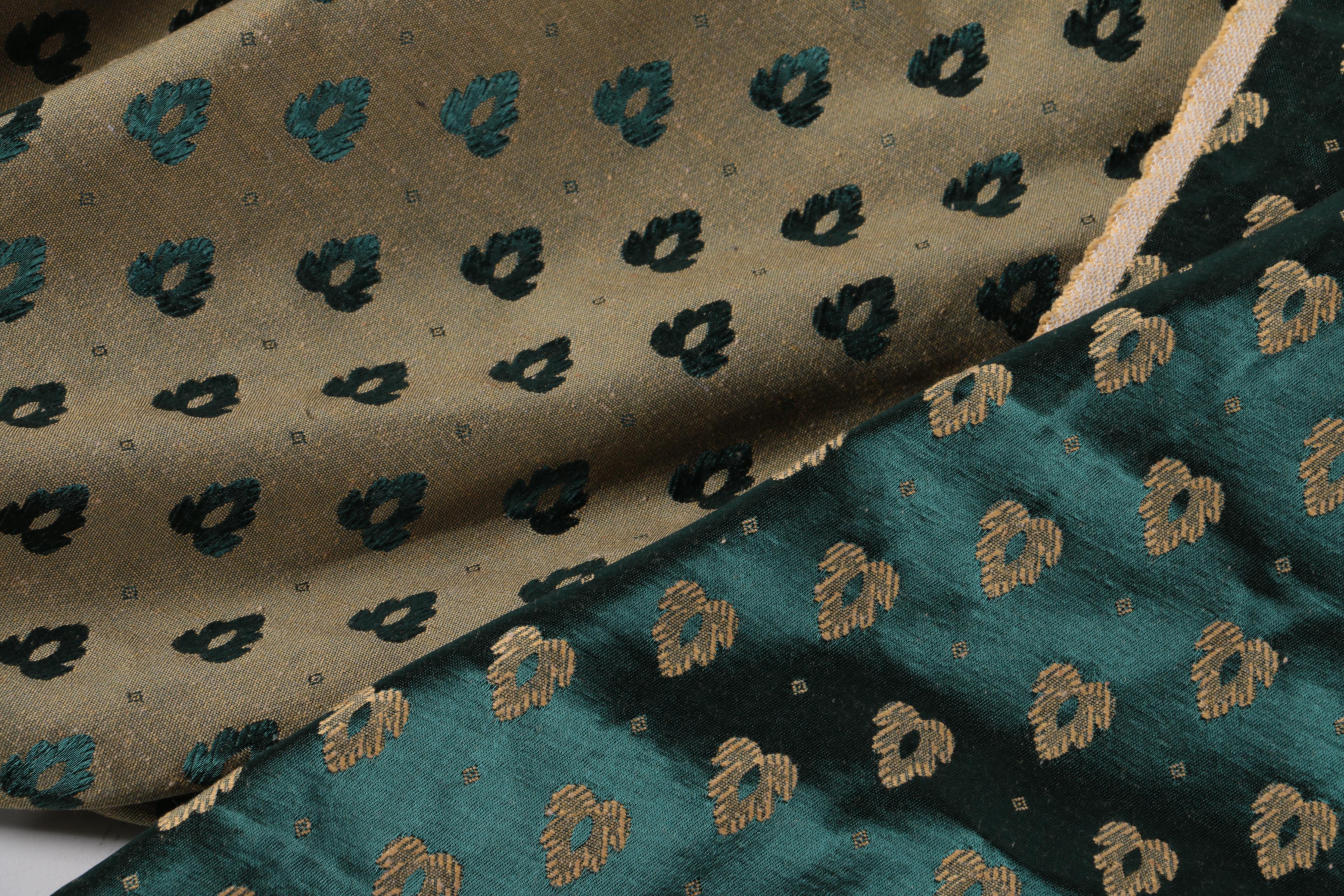 Green and Gold Accented Upholstery Fabric