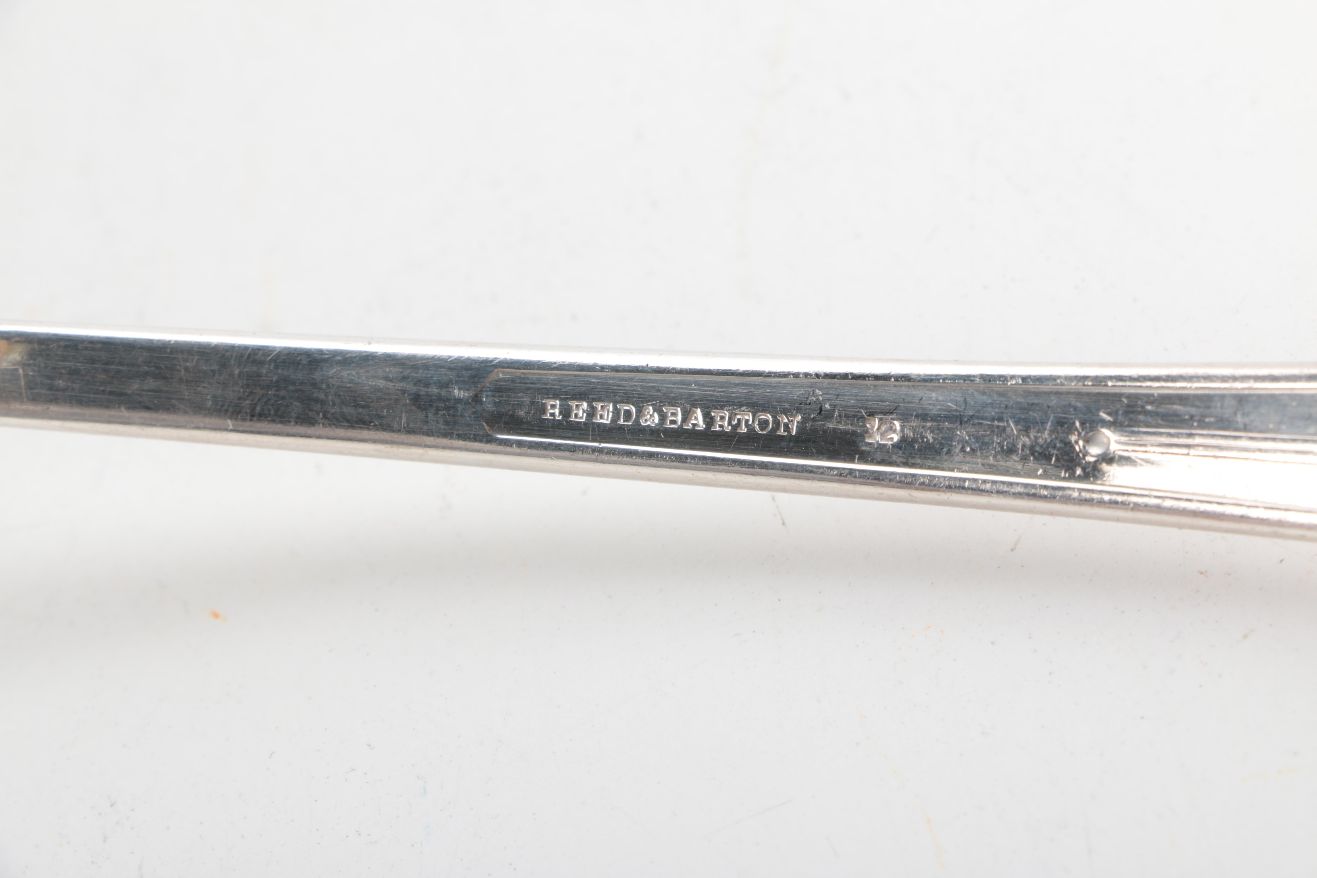 William Hutton & Sons Sterling Punch Bowl and Reed & Barton Silver Plate Ladle