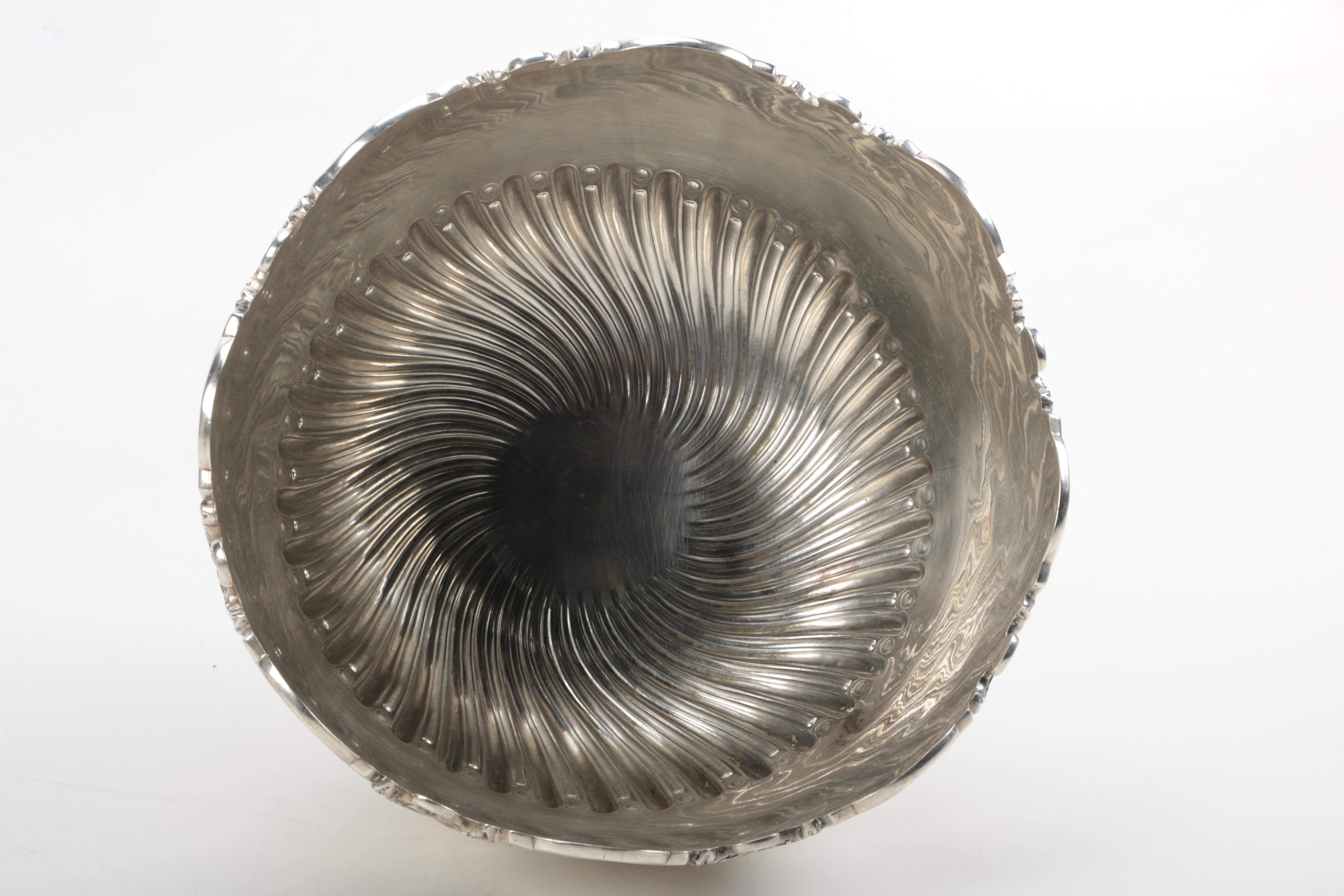 William Hutton & Sons Sterling Punch Bowl and Reed & Barton Silver Plate Ladle