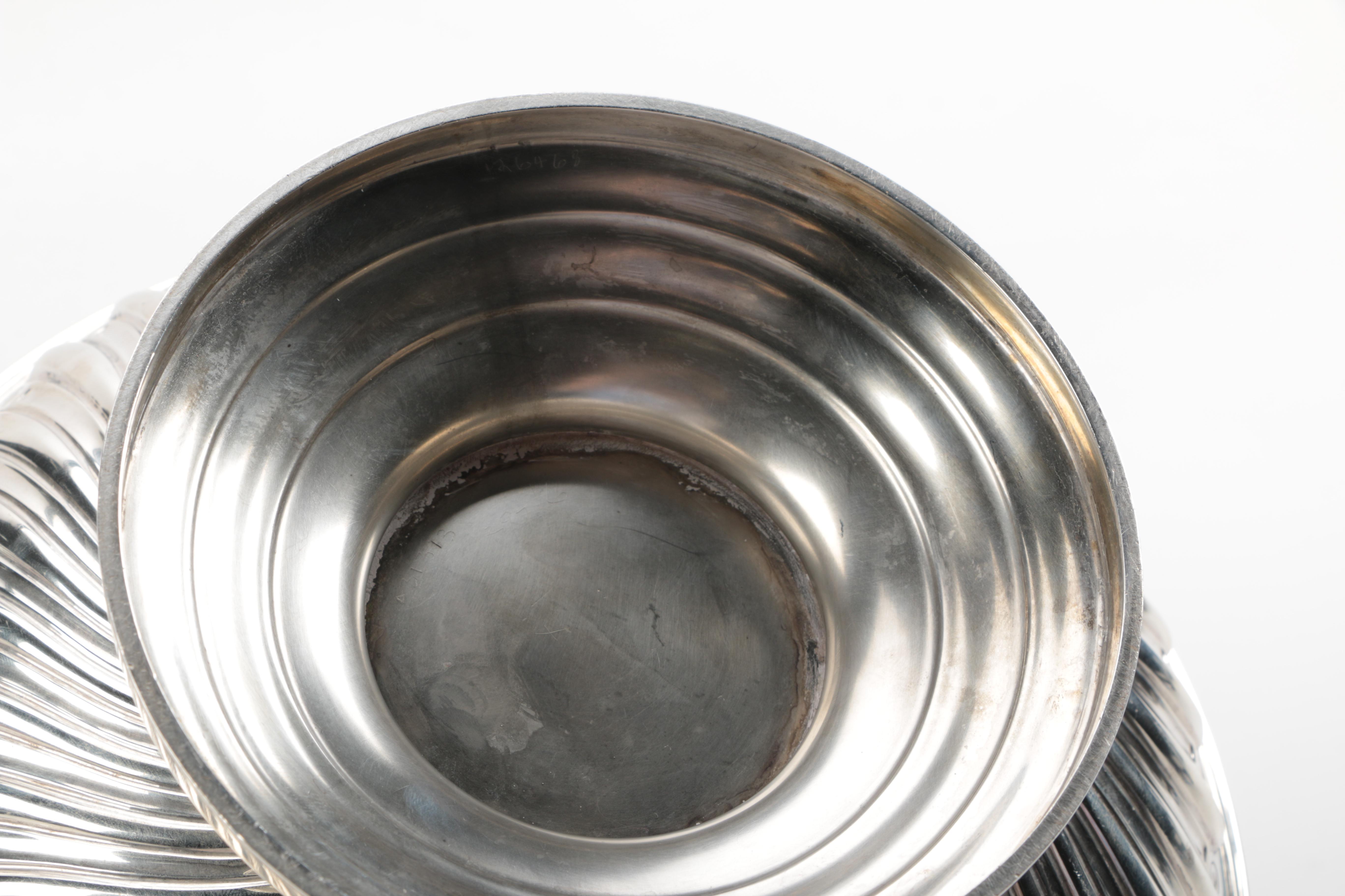 William Hutton & Sons Sterling Punch Bowl and Reed & Barton Silver Plate Ladle