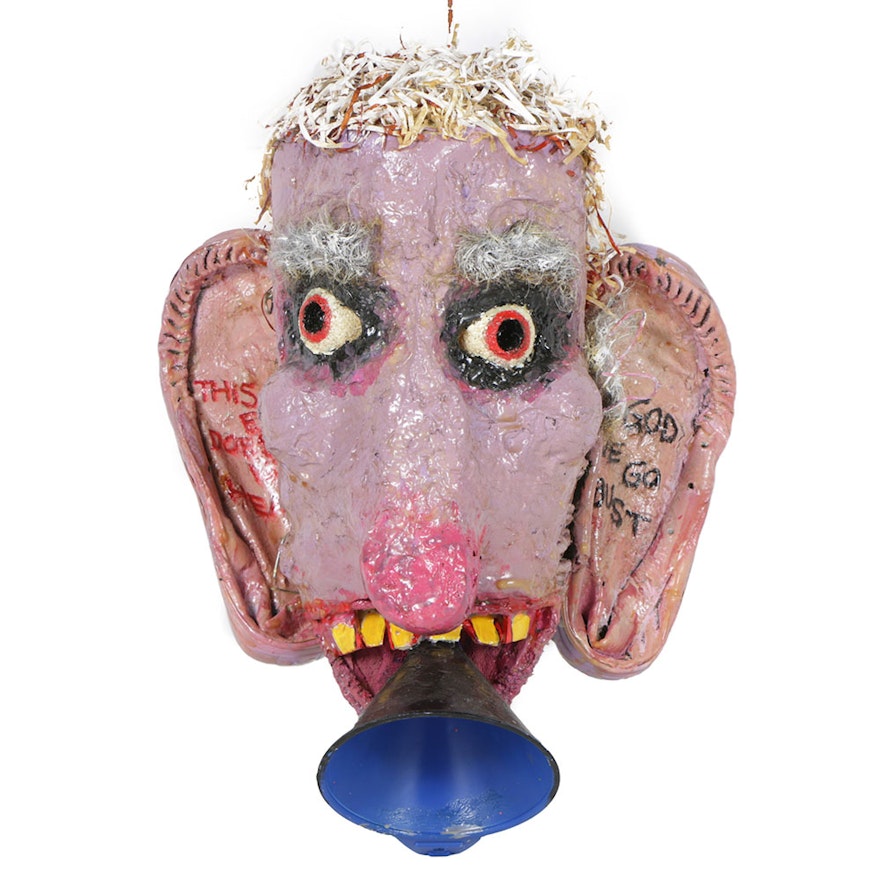 Frank Kowing Mixed Media Sculpture "This Ear Does Not Hear..."