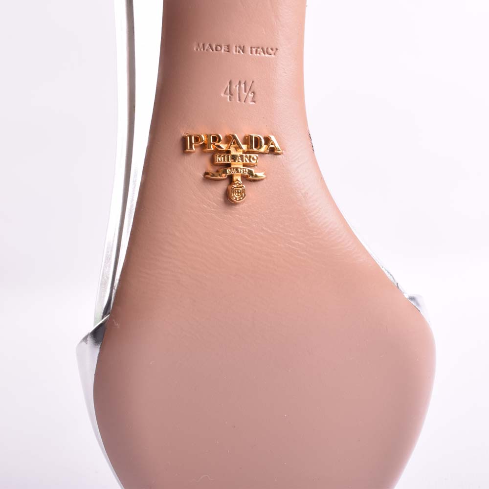 Women's Prada Metallic Silver Heels