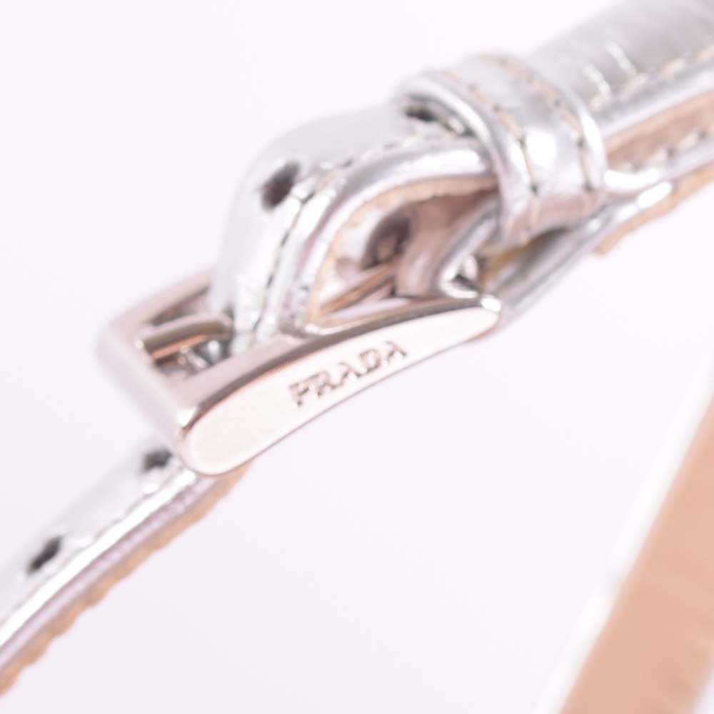 Women's Prada Metallic Silver Heels