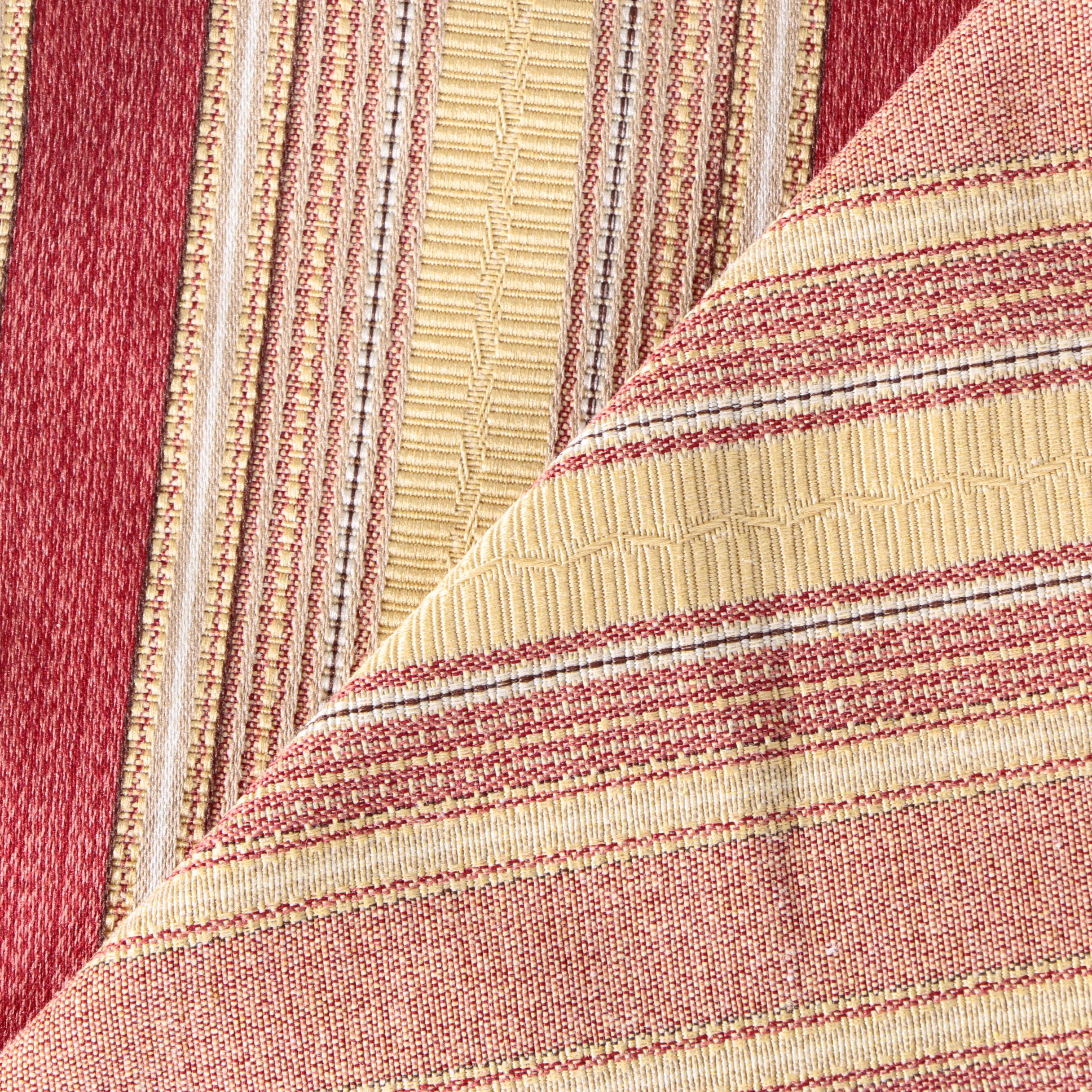 Gold and Red Striped Upholstery