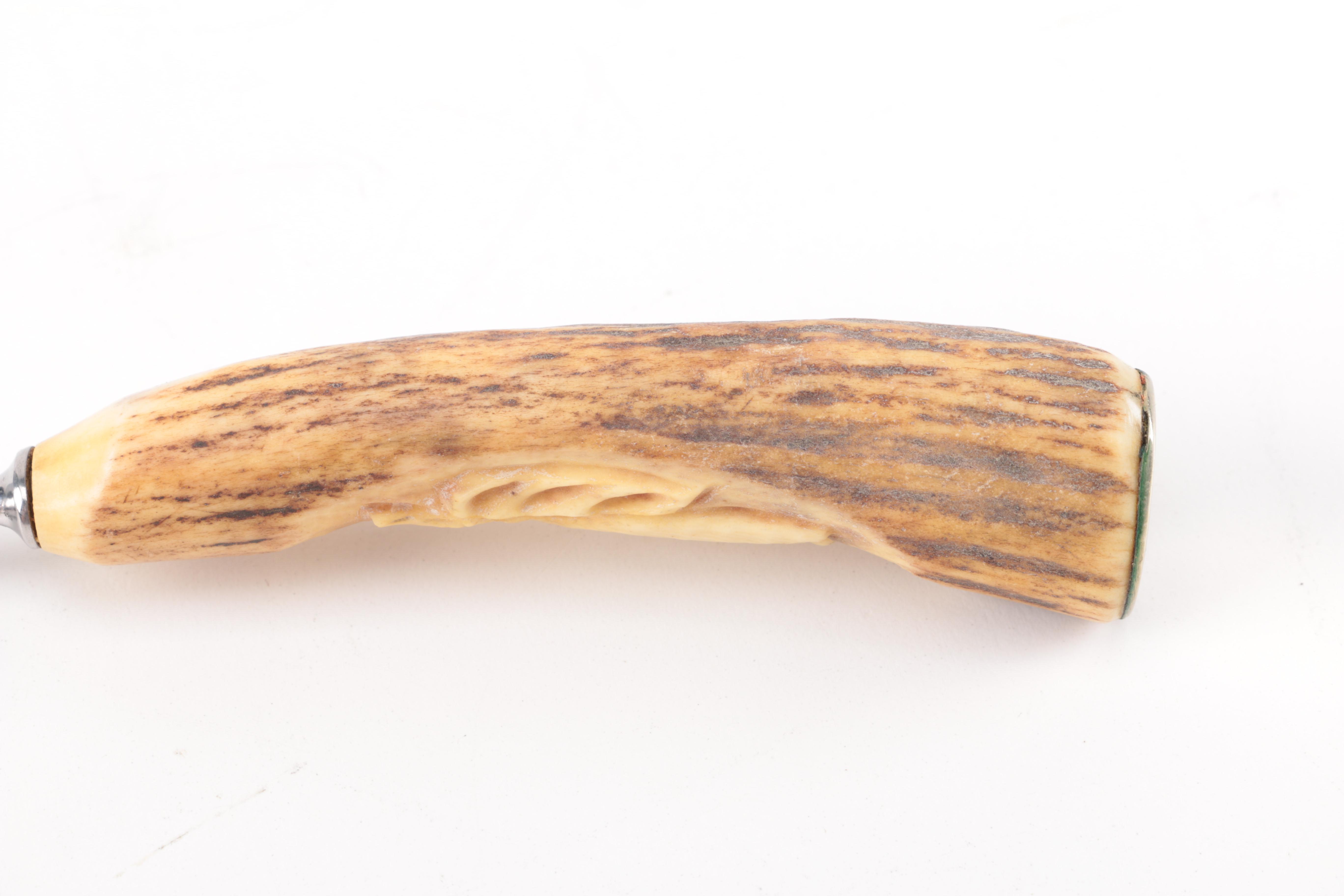 Vintage Rostfrei Solingen Antler-Handled Knife and Fork Set