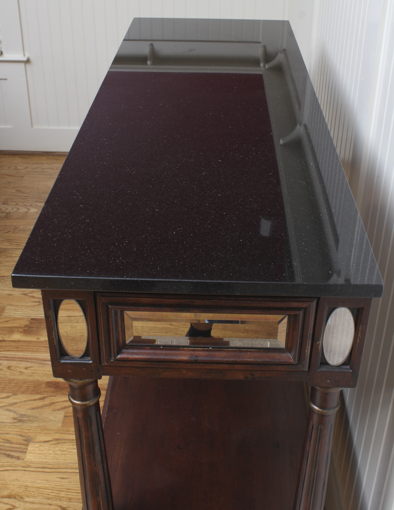 Vintage Federal Style Console Table With Mirrored Panels by Bassett