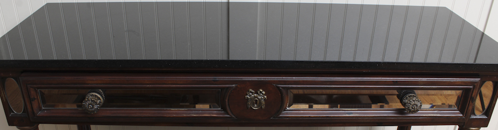 Vintage Federal Style Console Table With Mirrored Panels by Bassett