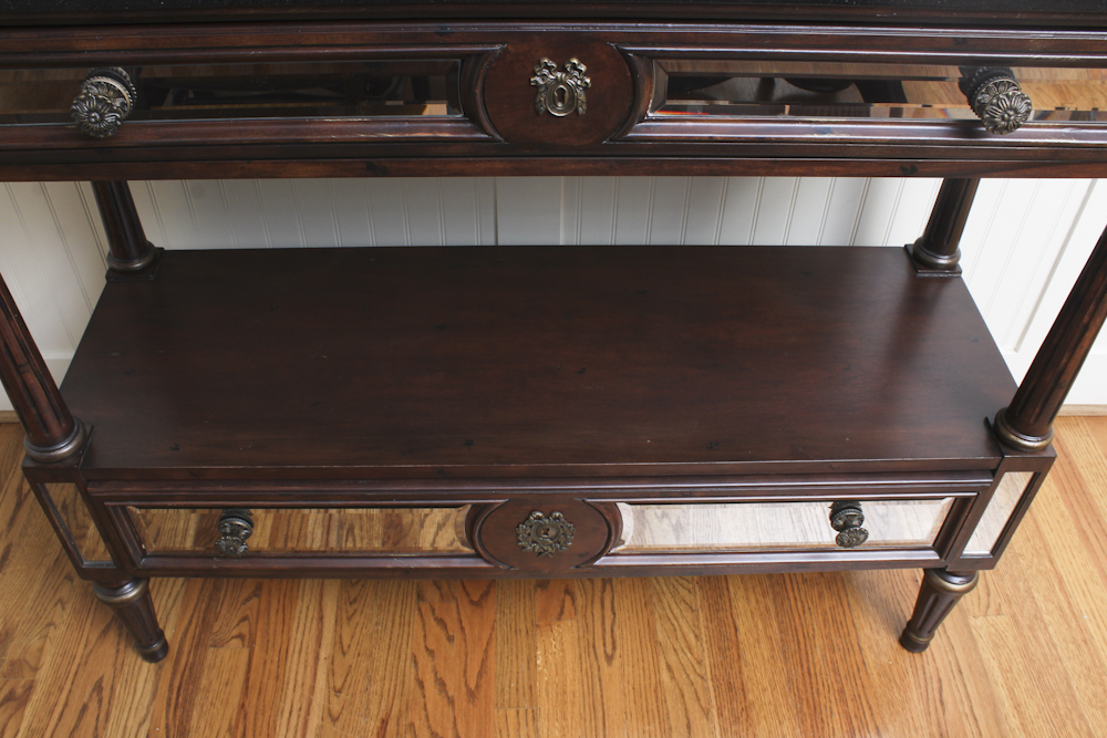 Vintage Federal Style Console Table With Mirrored Panels by Bassett