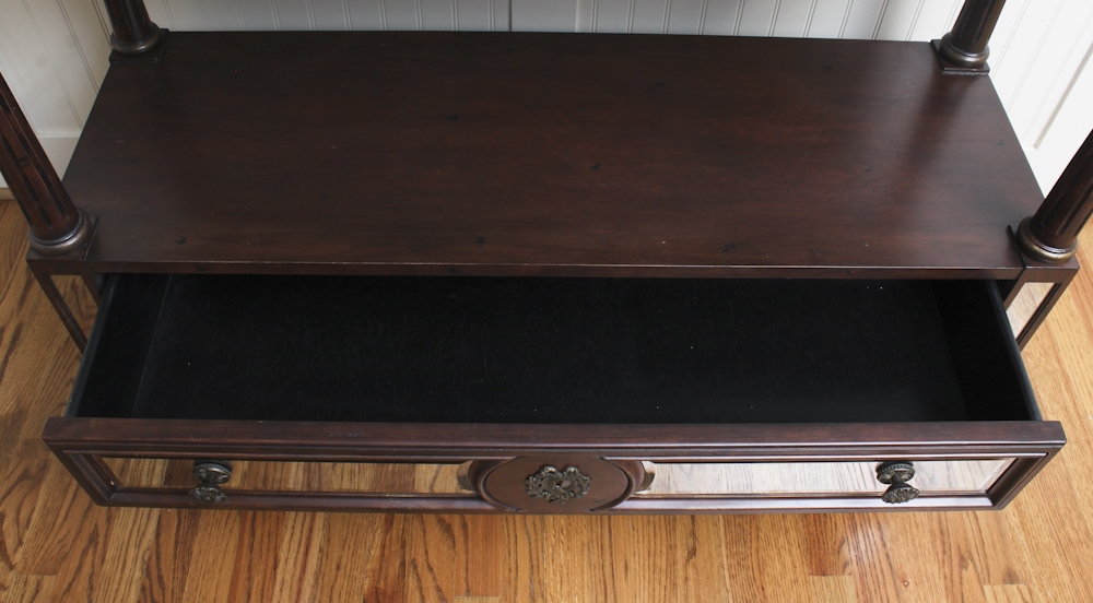 Vintage Federal Style Console Table With Mirrored Panels by Bassett