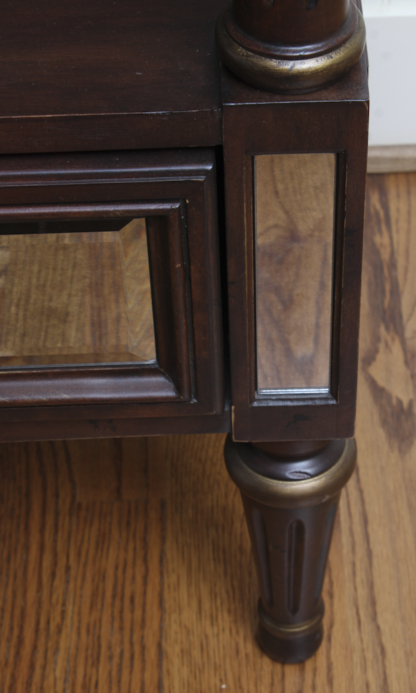 Vintage Federal Style Console Table With Mirrored Panels by Bassett
