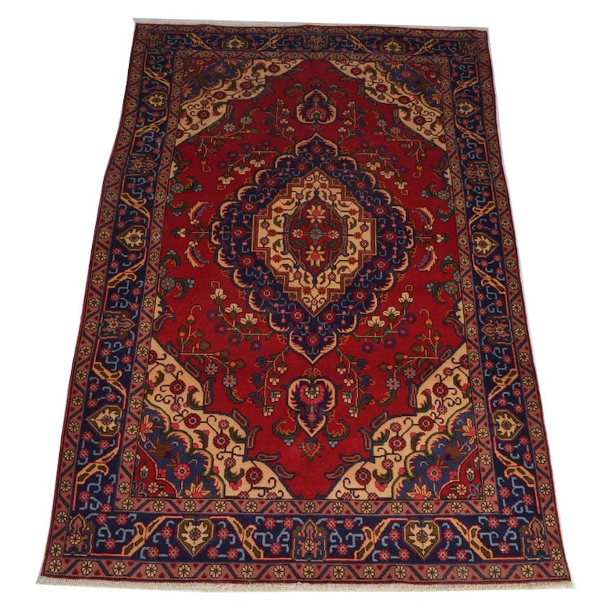 Semi-Antique Hand-Knotted Tabriz Area Rug