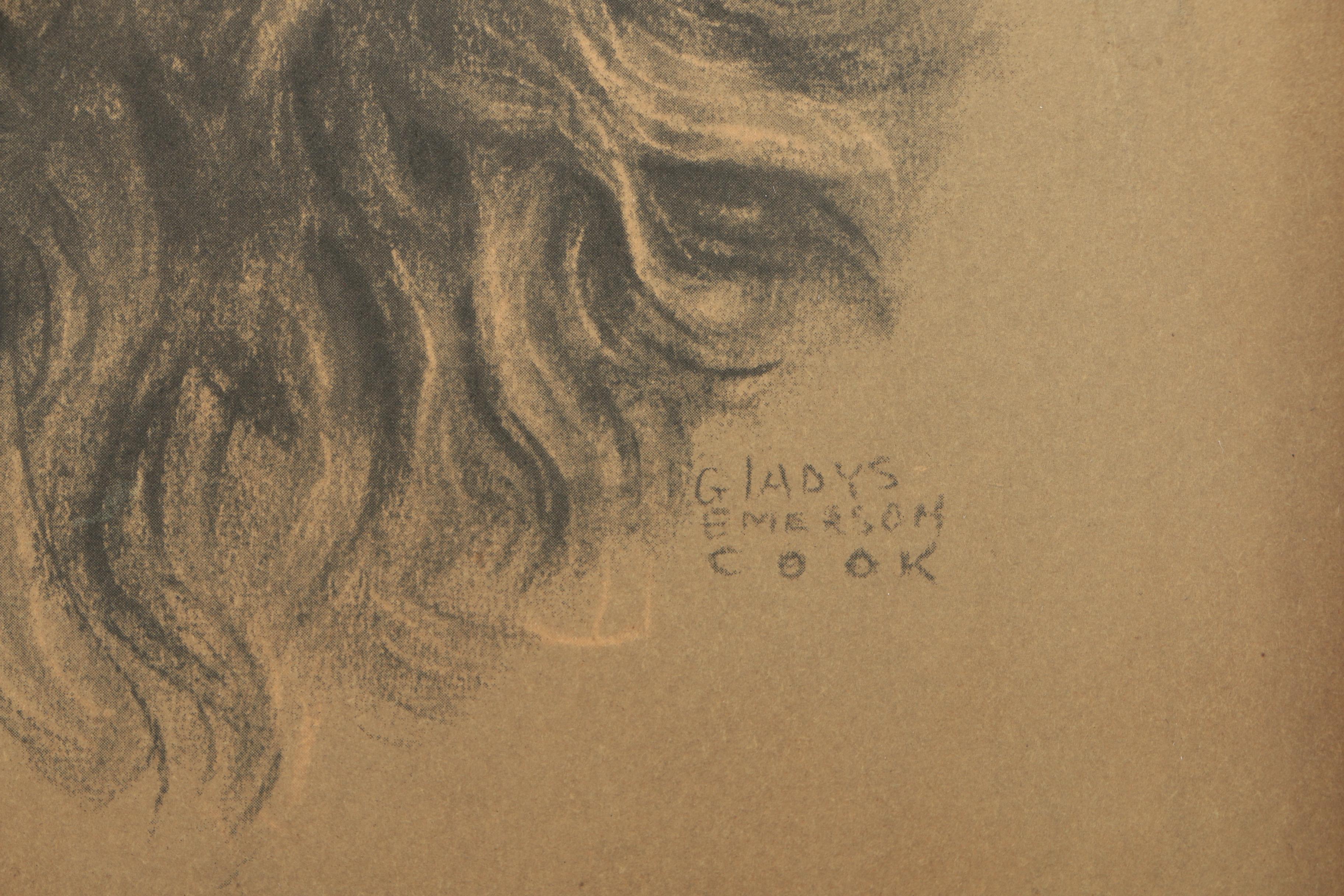 After Gladys Emerson Cook Offset Lithograph on Paper of a Black Cat