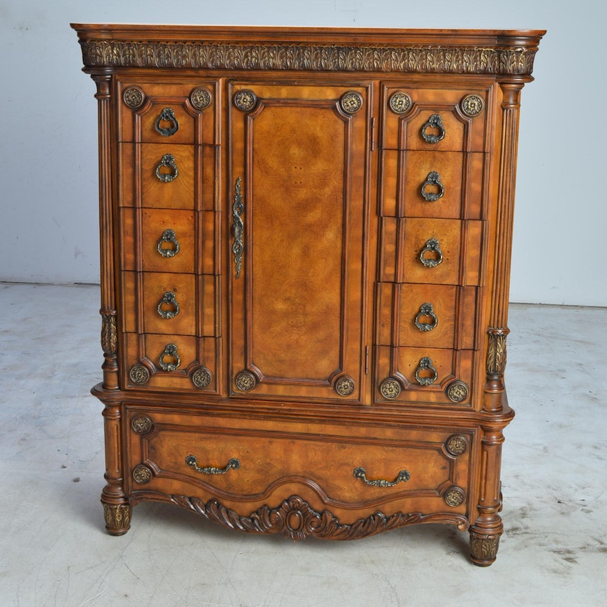 Burled Wood Veneer Armoire by Pulaski Furniture