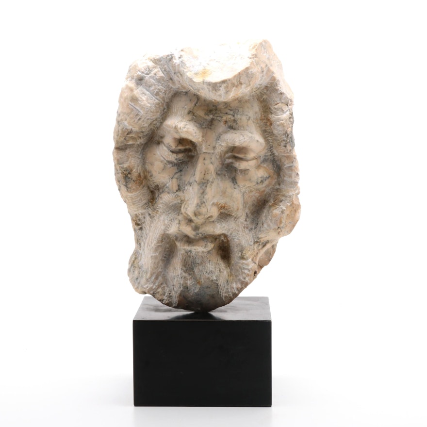 Michael Barkin Marble Sculpture Head from the "Prophet" Series