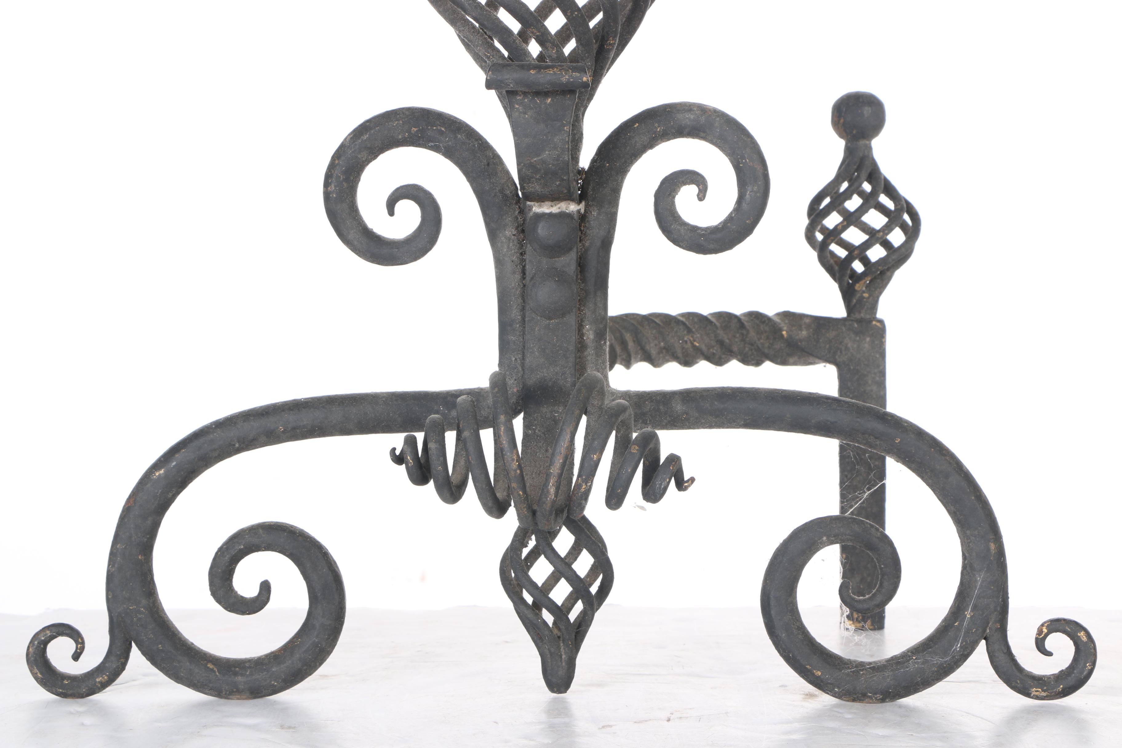 Pair of Metal Andirons