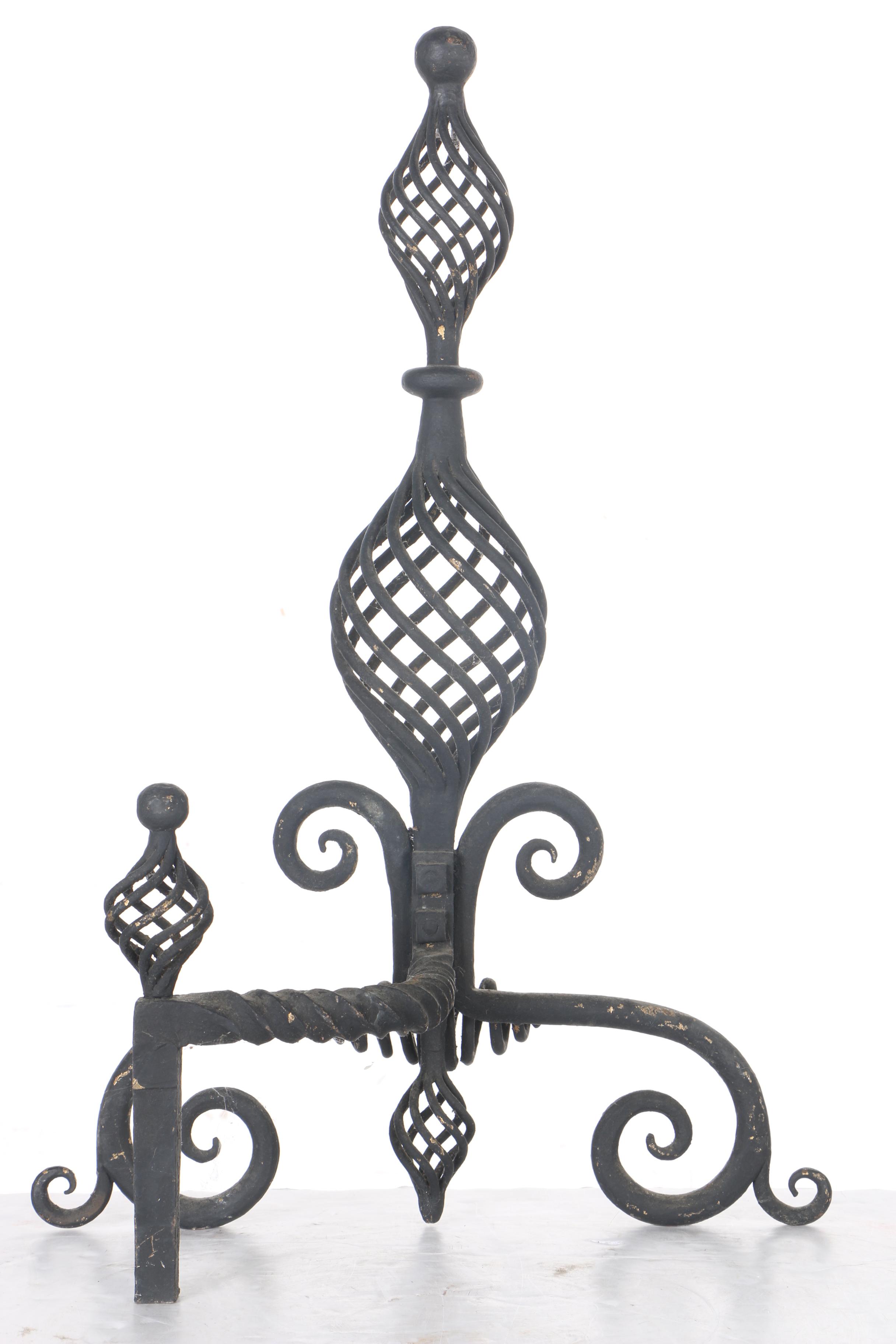Pair of Metal Andirons