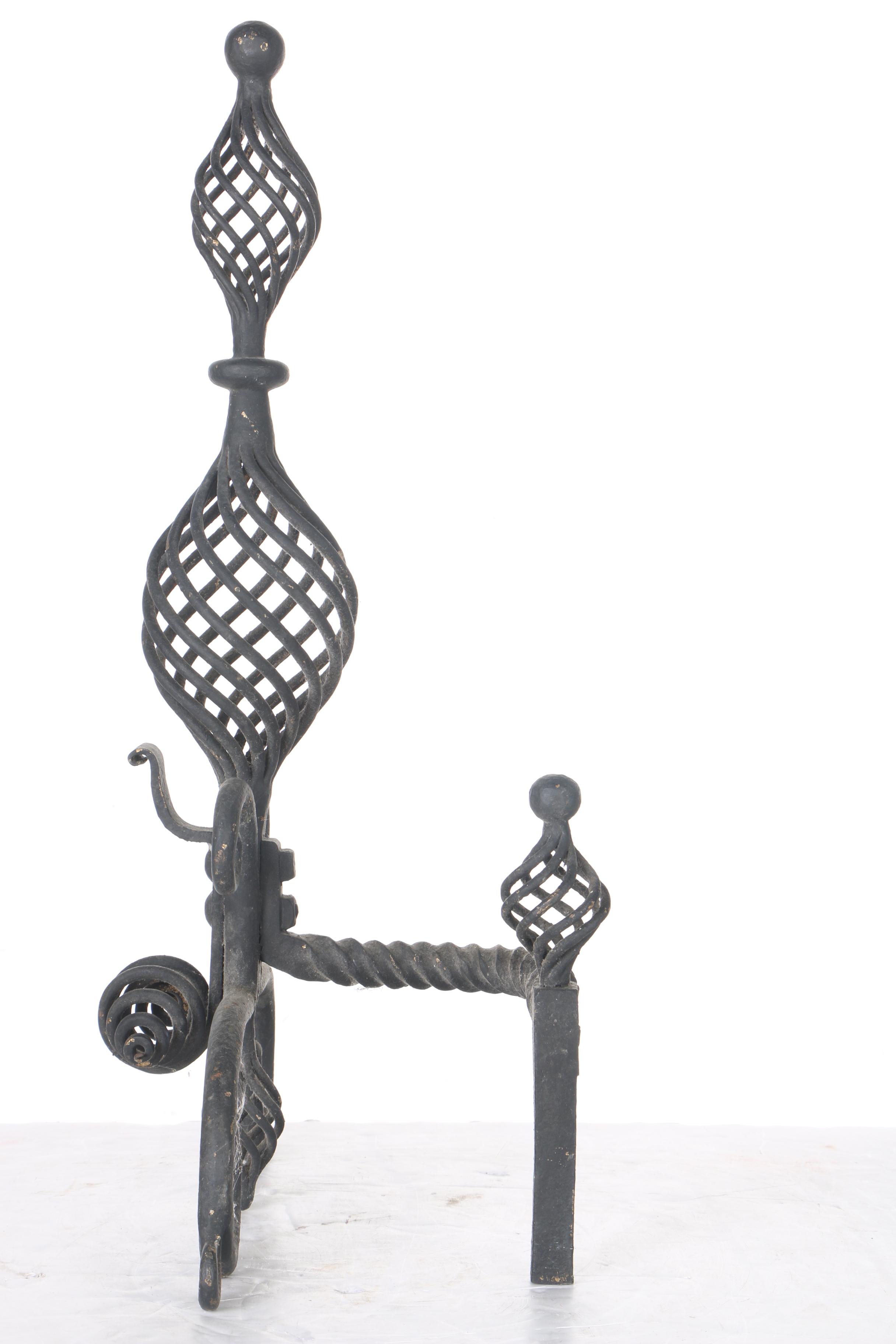 Pair of Metal Andirons