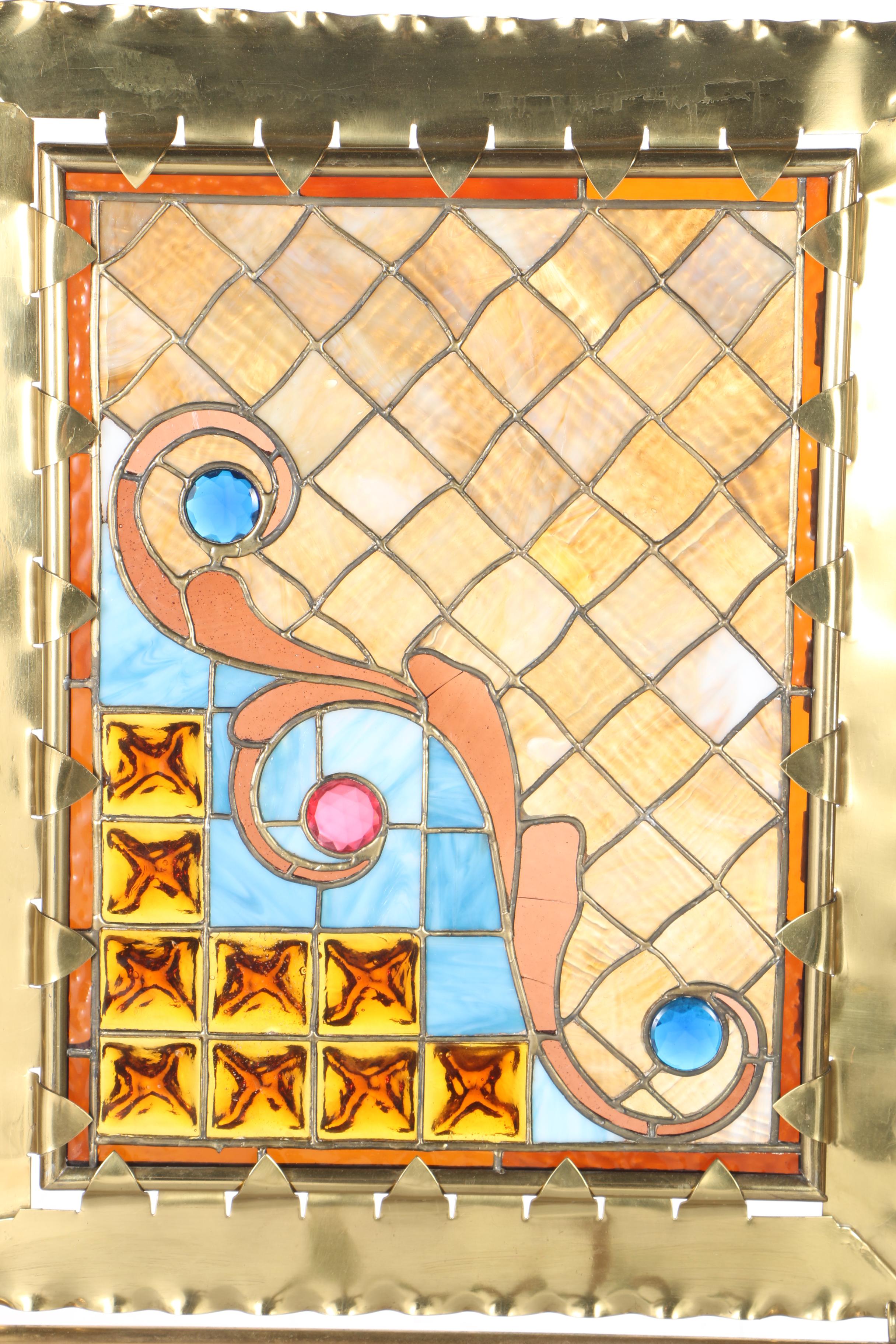 Brass and Stained Glass Screen