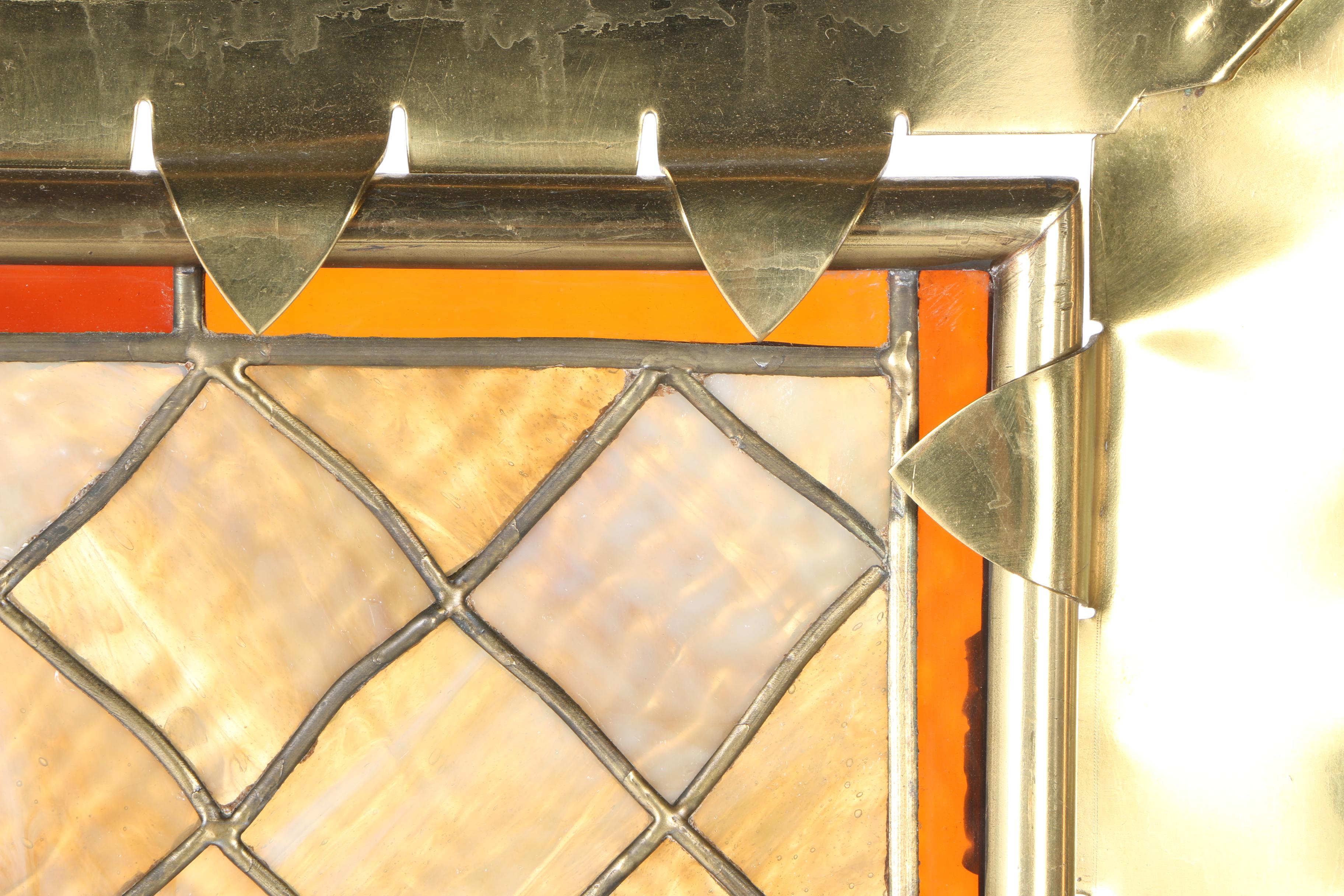 Brass and Stained Glass Screen