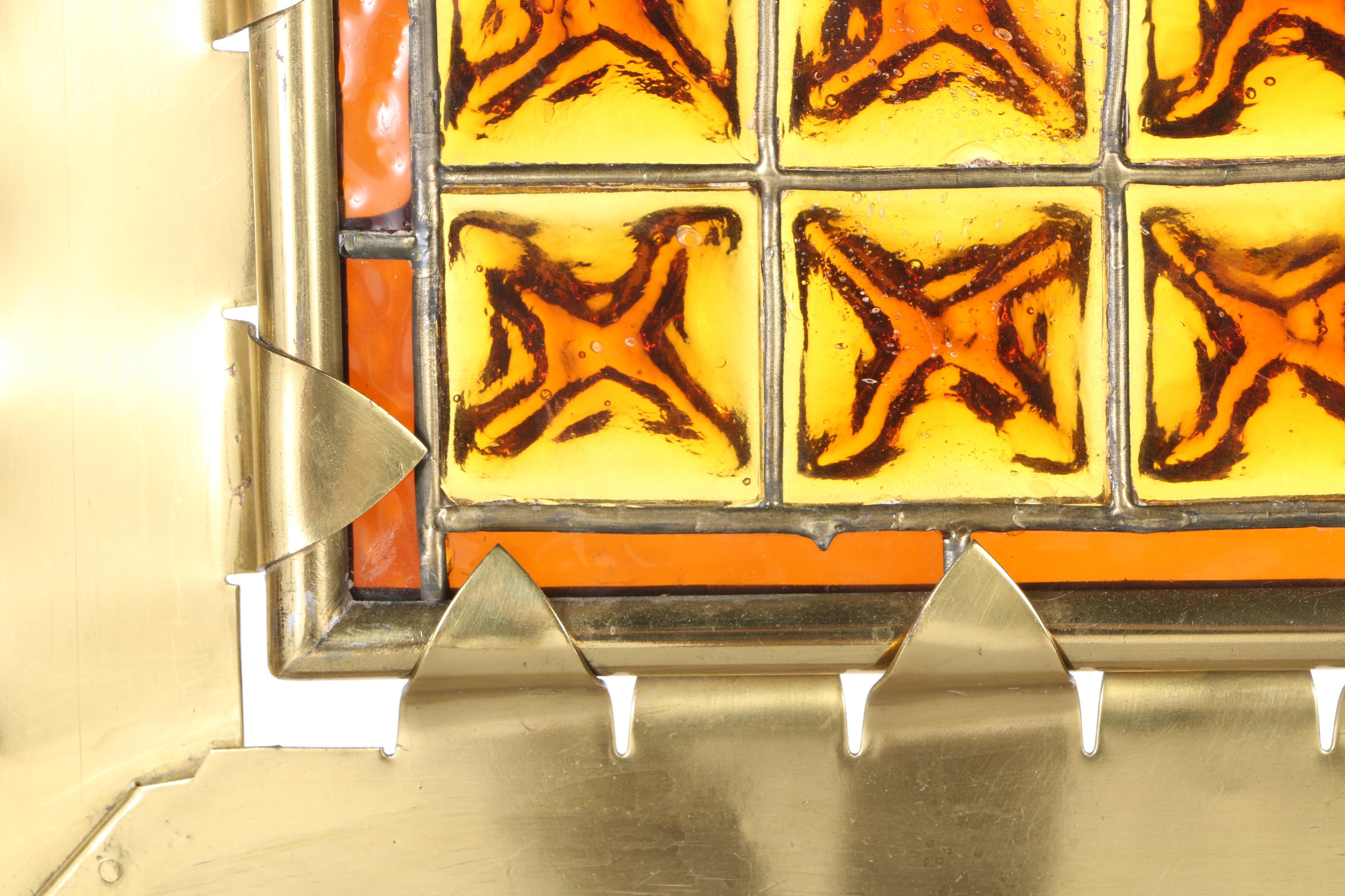 Brass and Stained Glass Screen