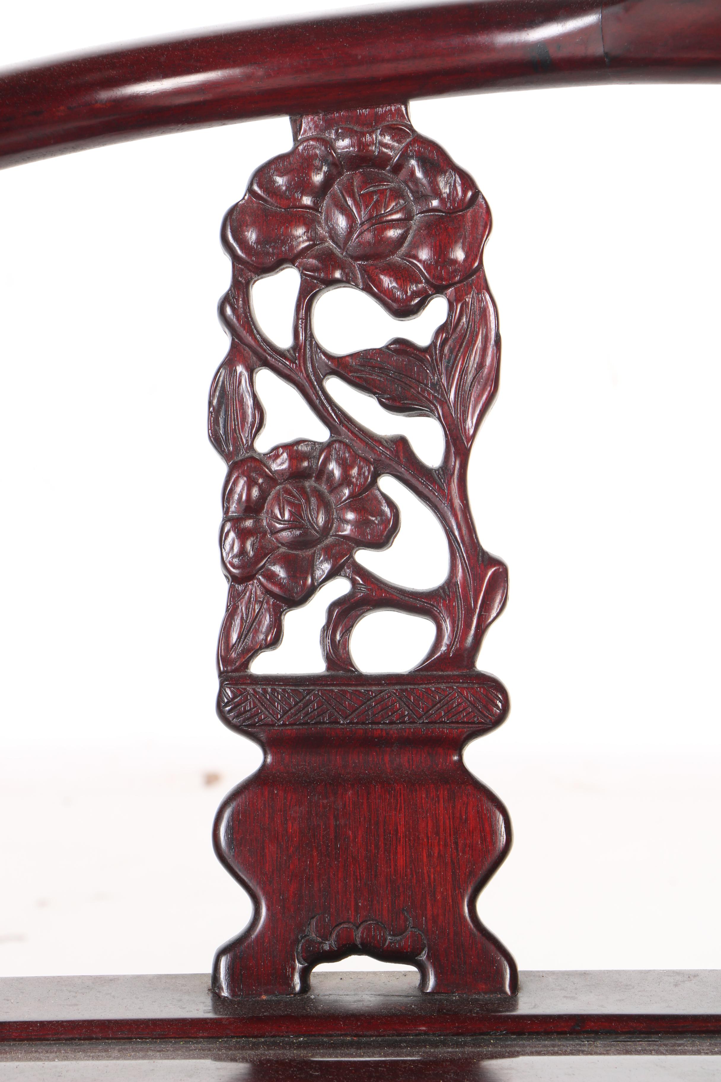 Rosewood Chinese Style Corner Chairs
