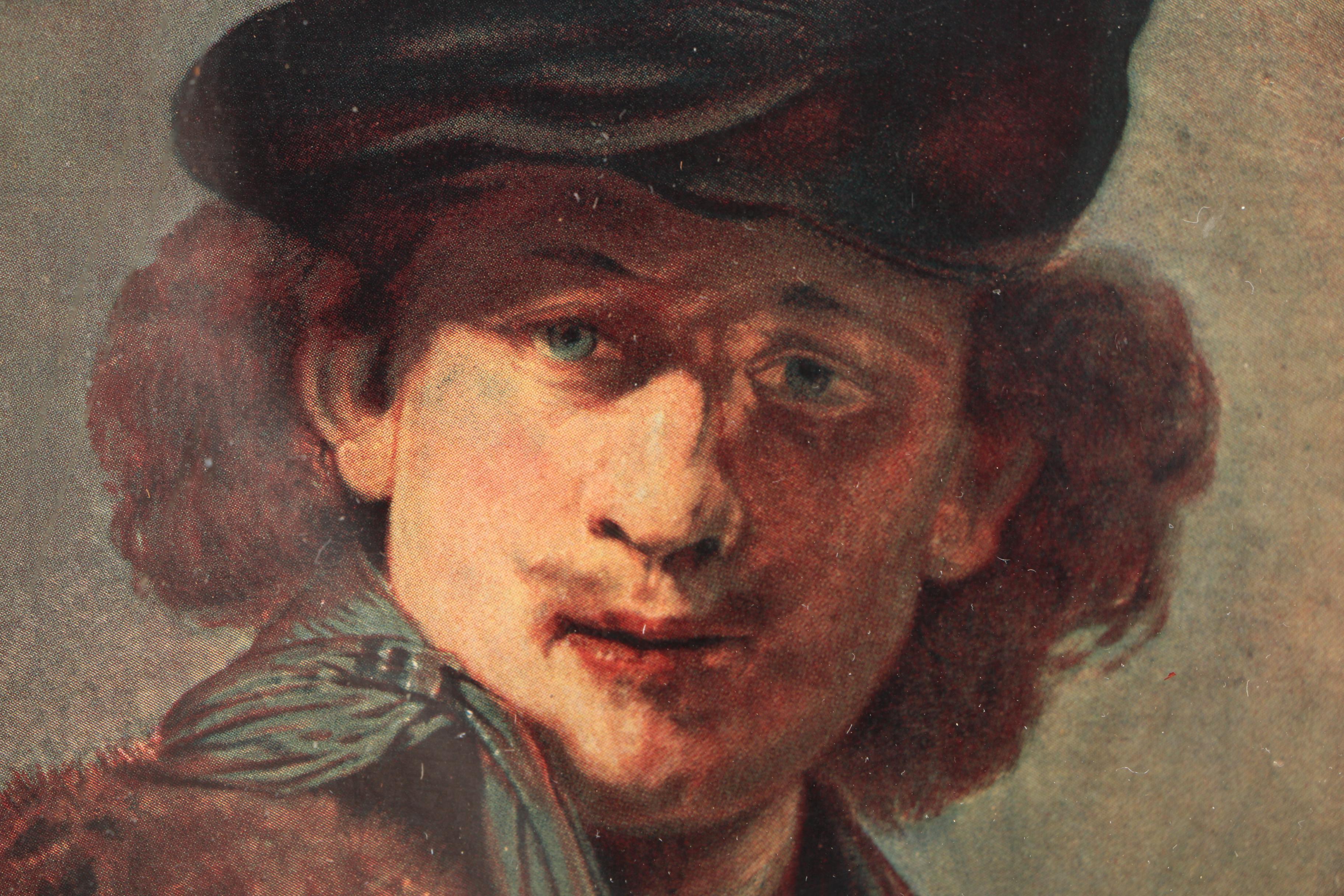 Offset Lithograph on Paperboard After Rembrandt's "Self Portrait With Velvet Beret"