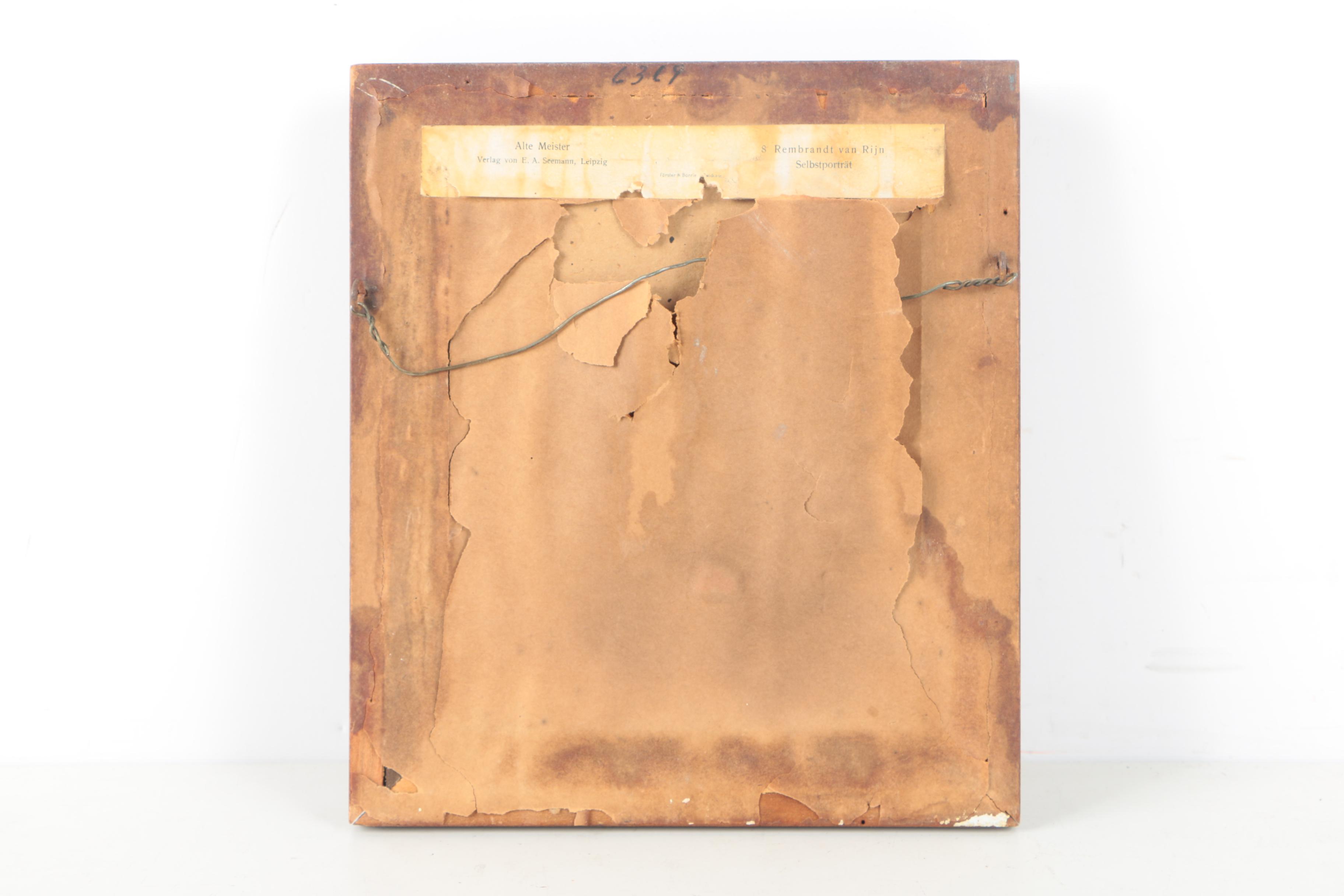 Offset Lithograph on Paperboard After Rembrandt's "Self Portrait With Velvet Beret"