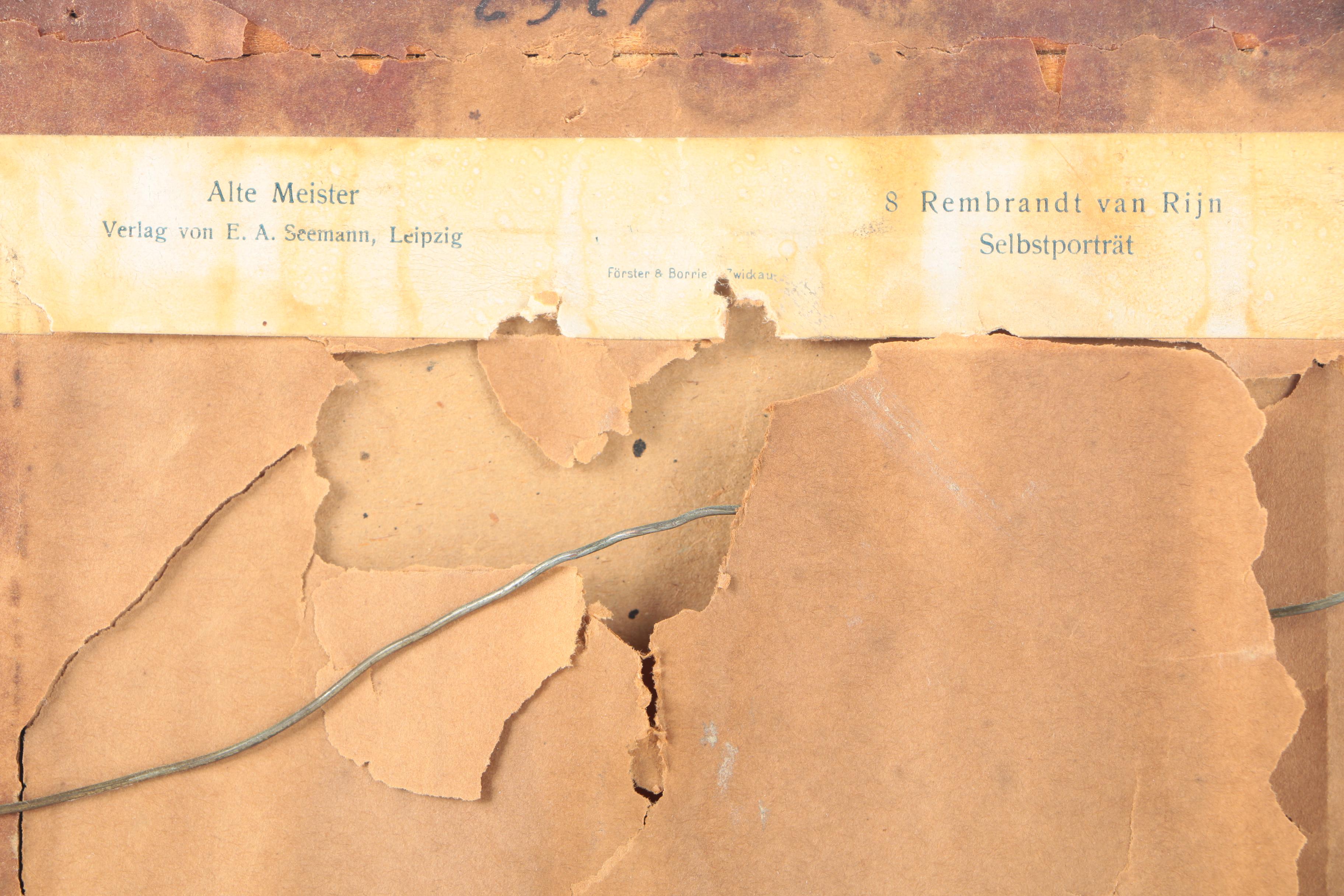 Offset Lithograph on Paperboard After Rembrandt's "Self Portrait With Velvet Beret"