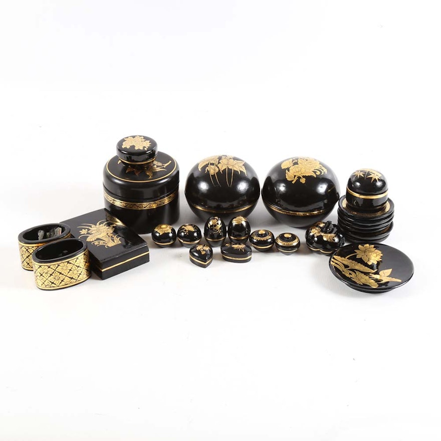 Thai Lacquer Trinket Boxes