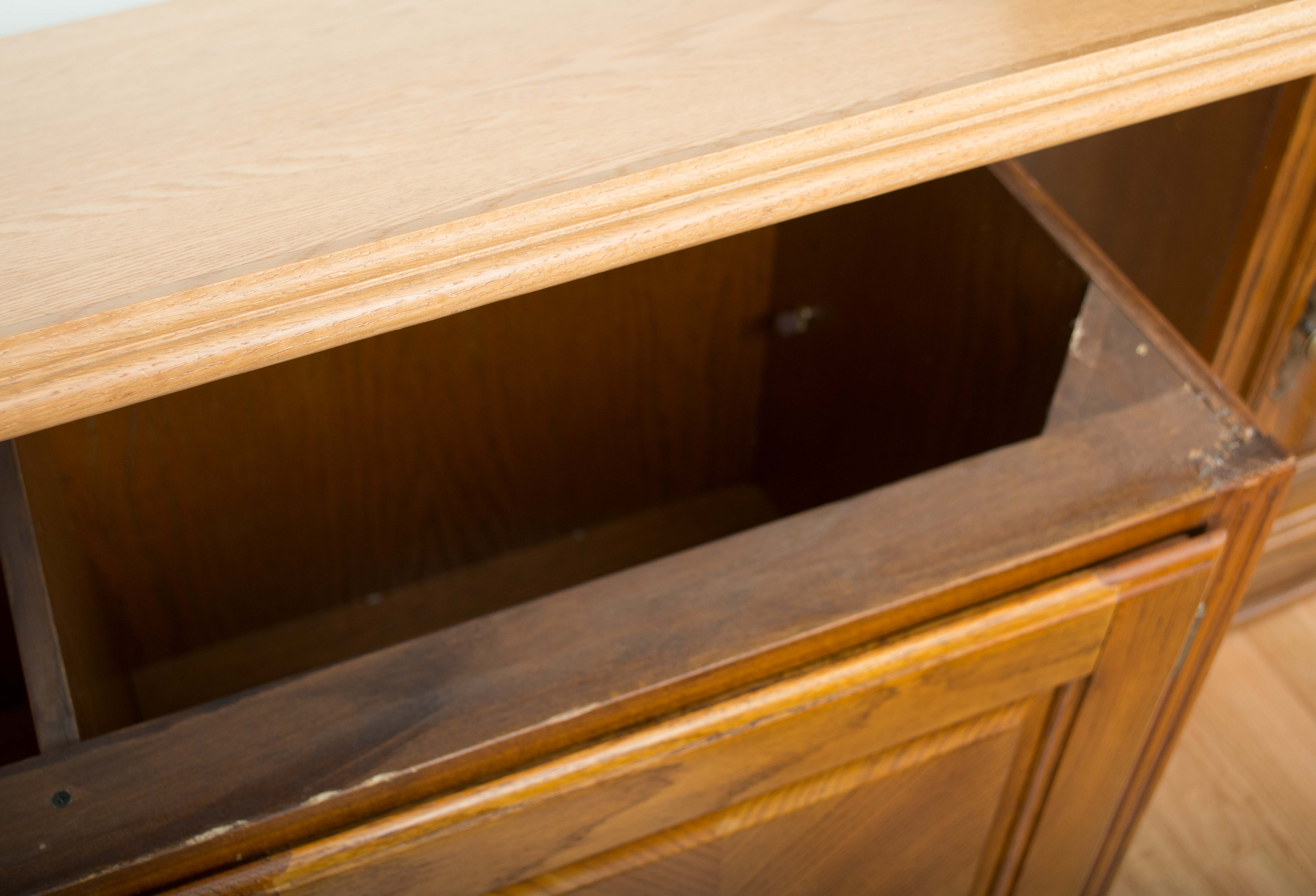 Oak Cabinet with Paneled Doors
