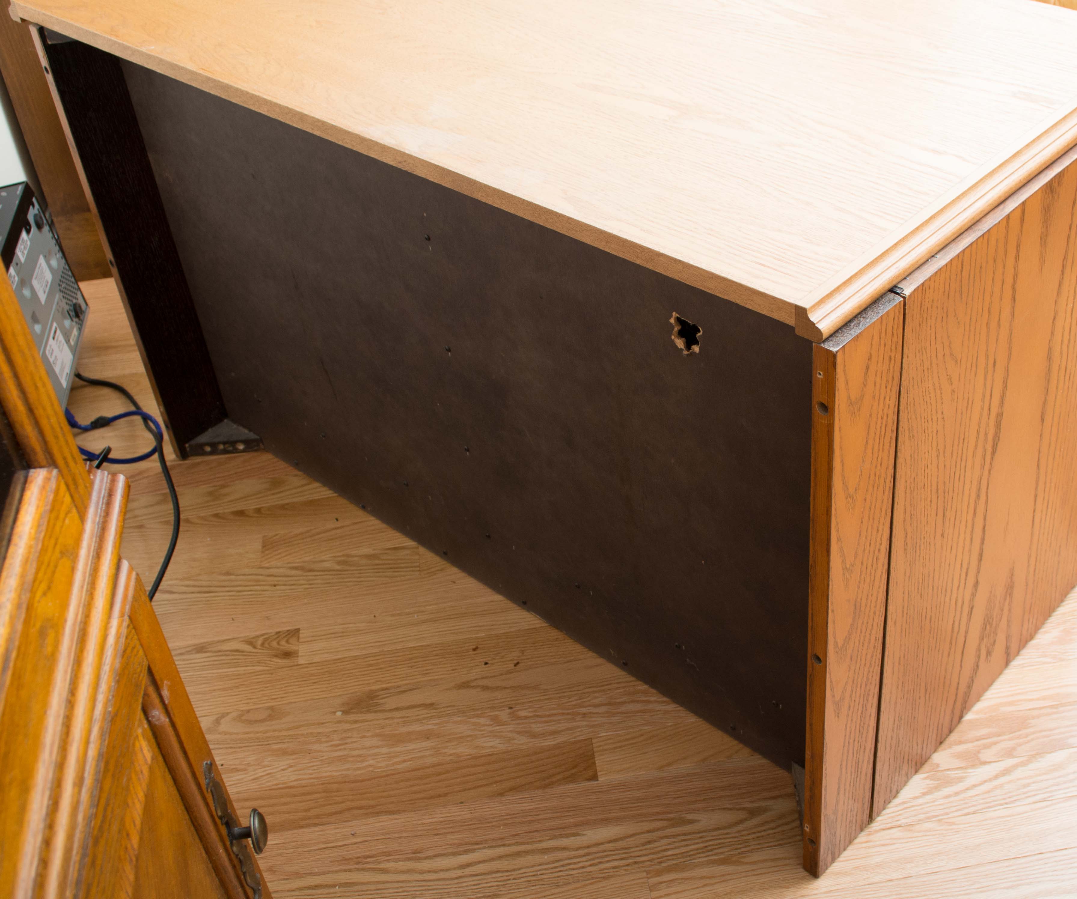 Oak Cabinet with Paneled Doors