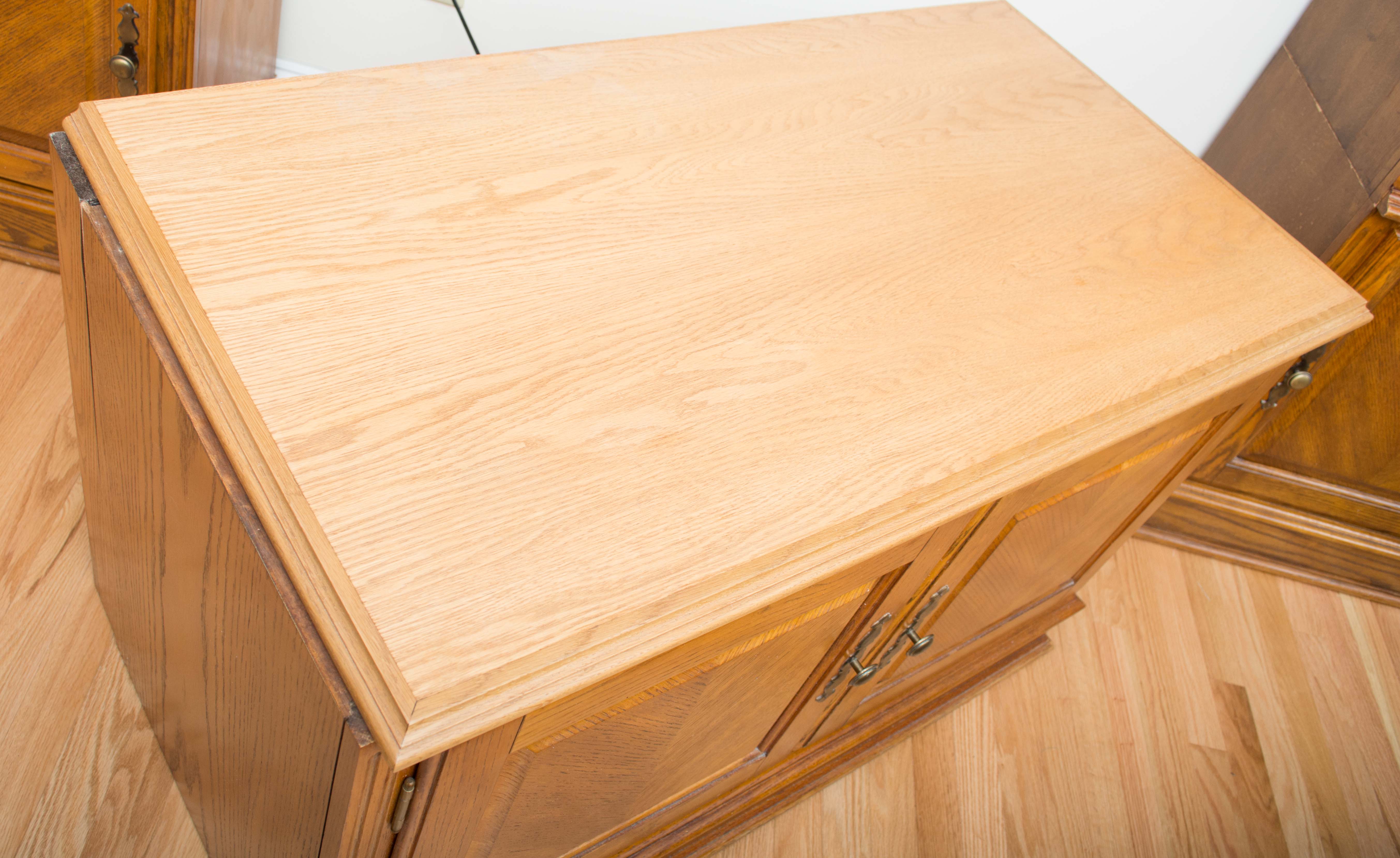 Oak Cabinet with Paneled Doors